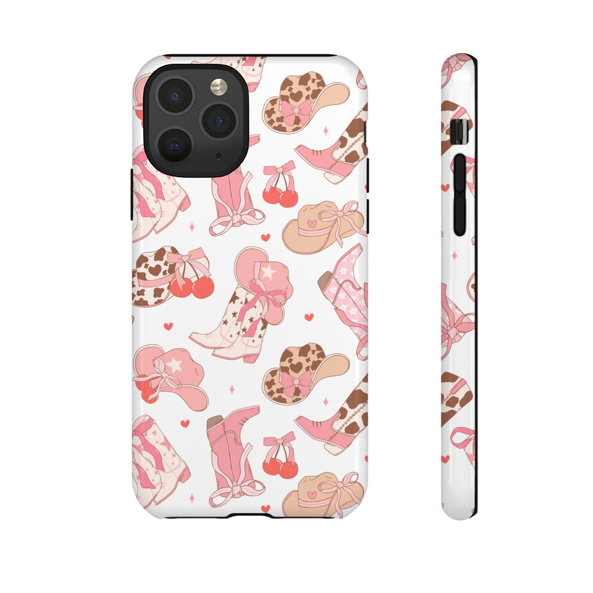 Cowgirl Boots Pink Phone Case — Cute Western Pattern Tough Phone Case