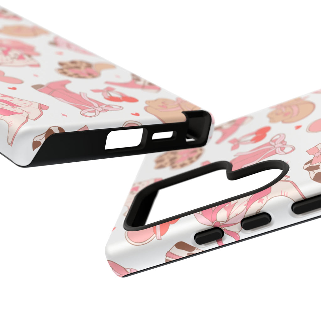 Cowgirl Boots Pink Phone Case — Cute Western Pattern Tough Phone Case