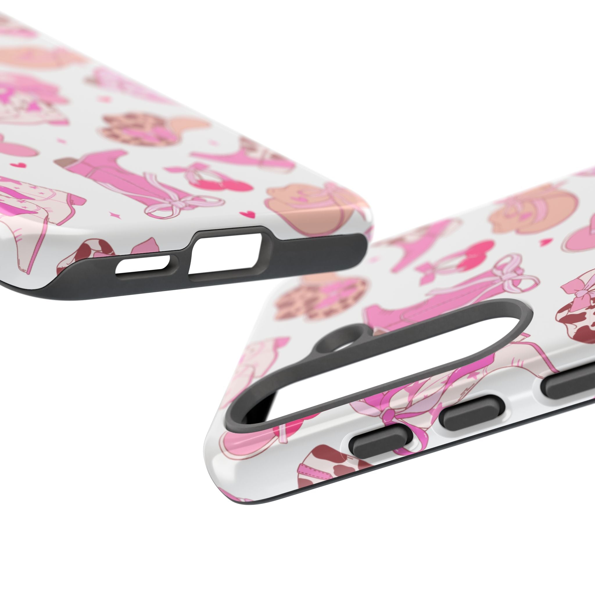 Pink Cowgirl Phone Case - Cute Western Boots & Hats Pattern Tough Case
