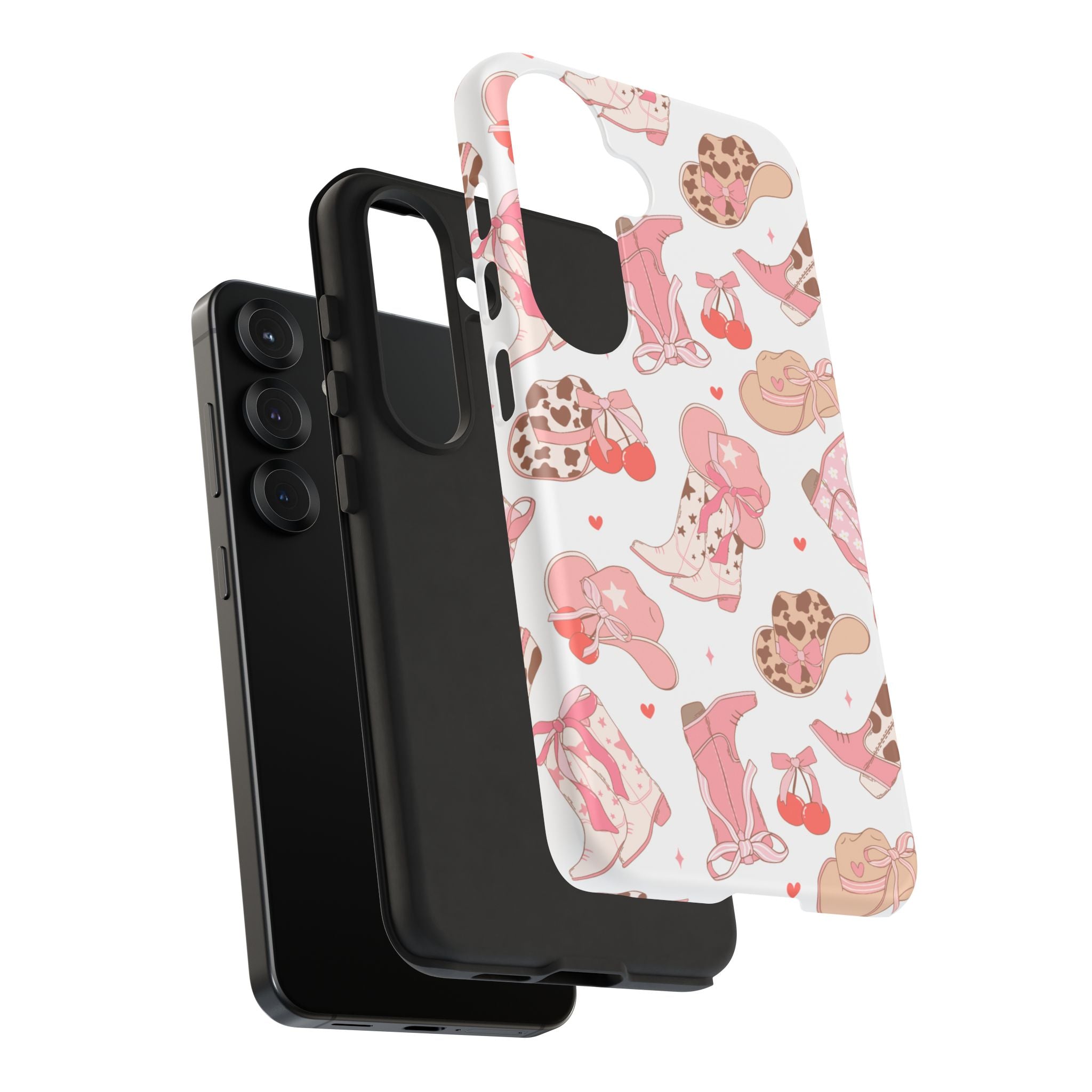 Cowgirl Boots Pink Phone Case — Cute Western Pattern Tough Phone Case