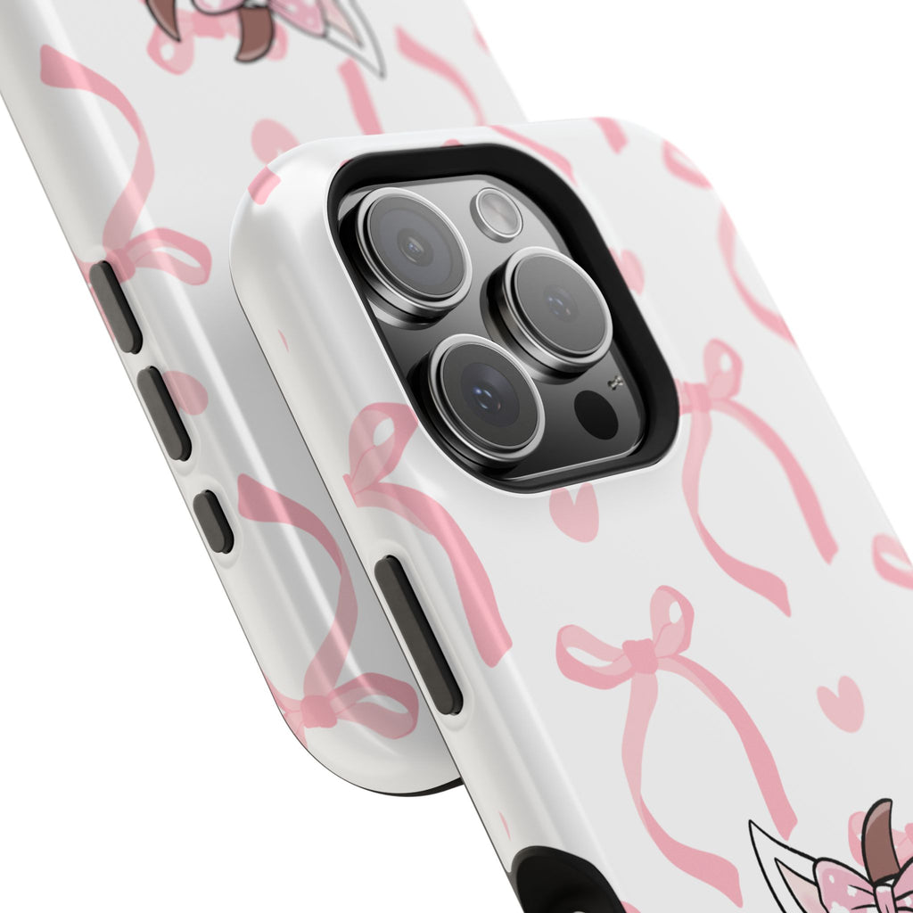 Cute Cow Phone Case — Pink Bows Magnetic Impact-Resistant Case