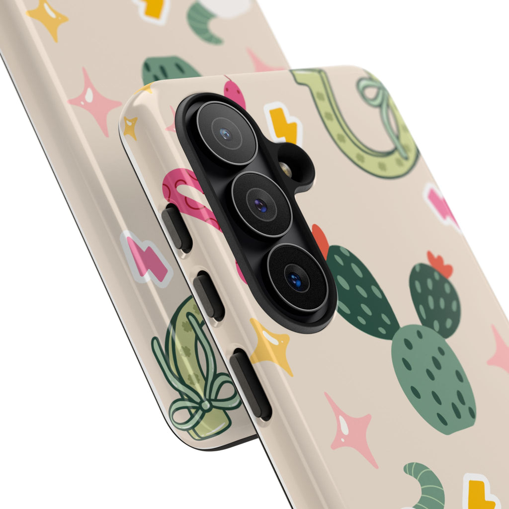 Cactus Cowgirl Phone Case — Cute Western Desert Pattern Tough Case
