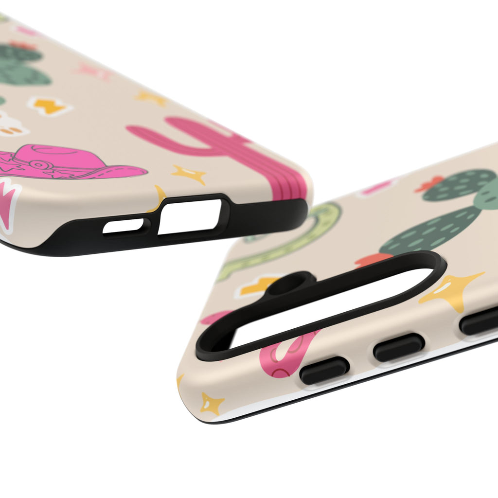 Cactus Cowgirl Phone Case — Cute Western Desert Pattern Tough Case