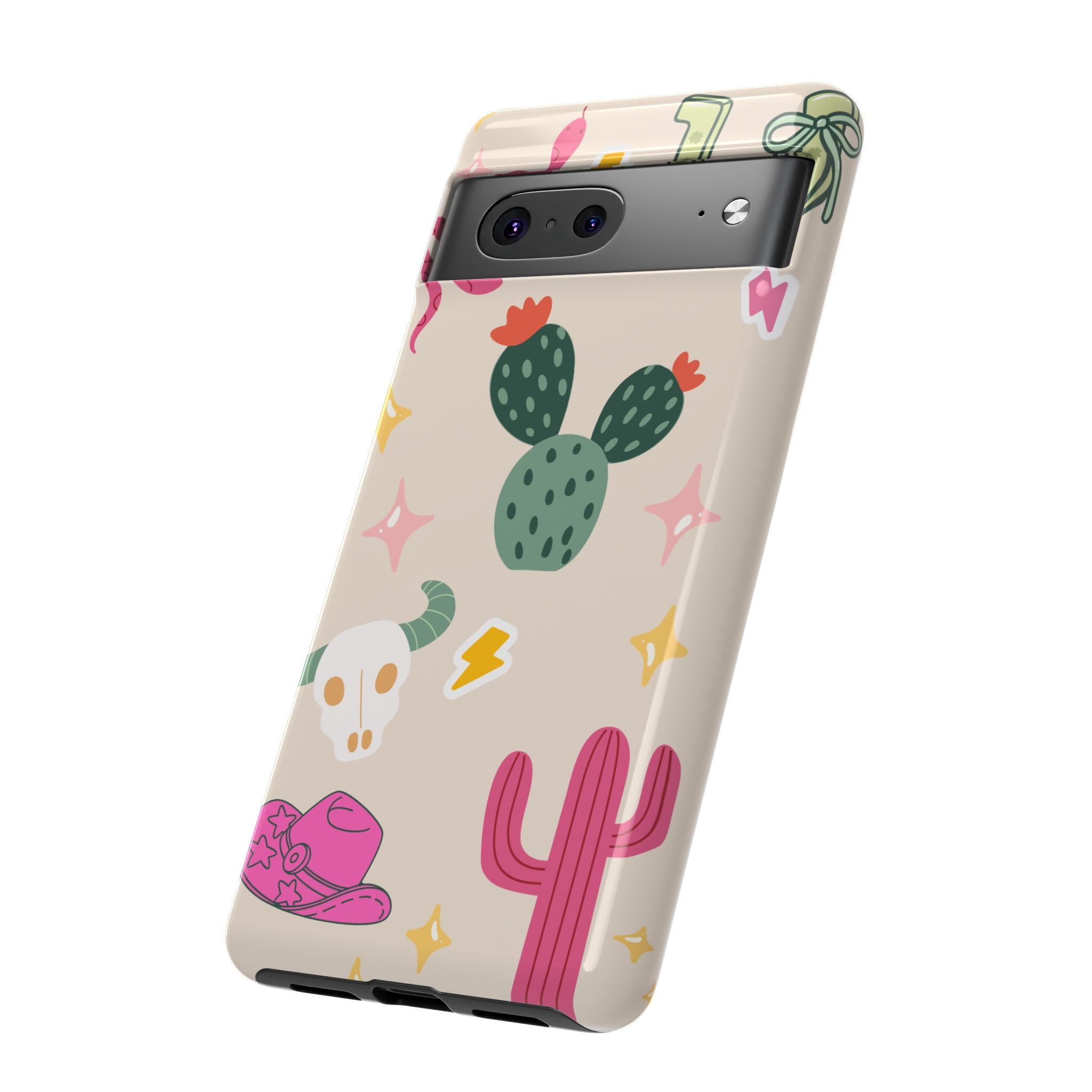 Cactus Cowgirl Phone Case — Cute Western Desert Pattern Tough Case
