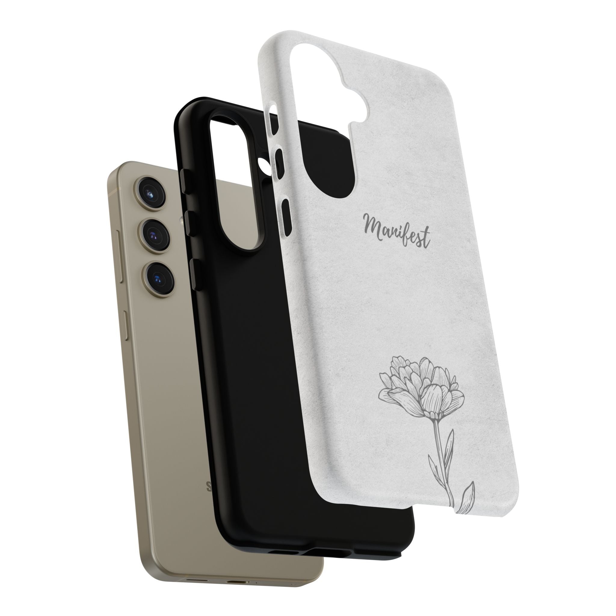 Manifest Flower Phone Case — Minimalist Protective iPhone Cover