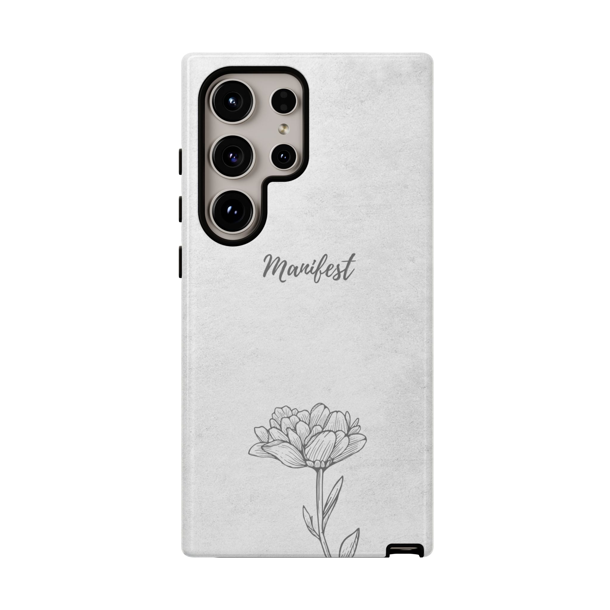 Manifest Flower Phone Case — Minimalist Protective iPhone Cover