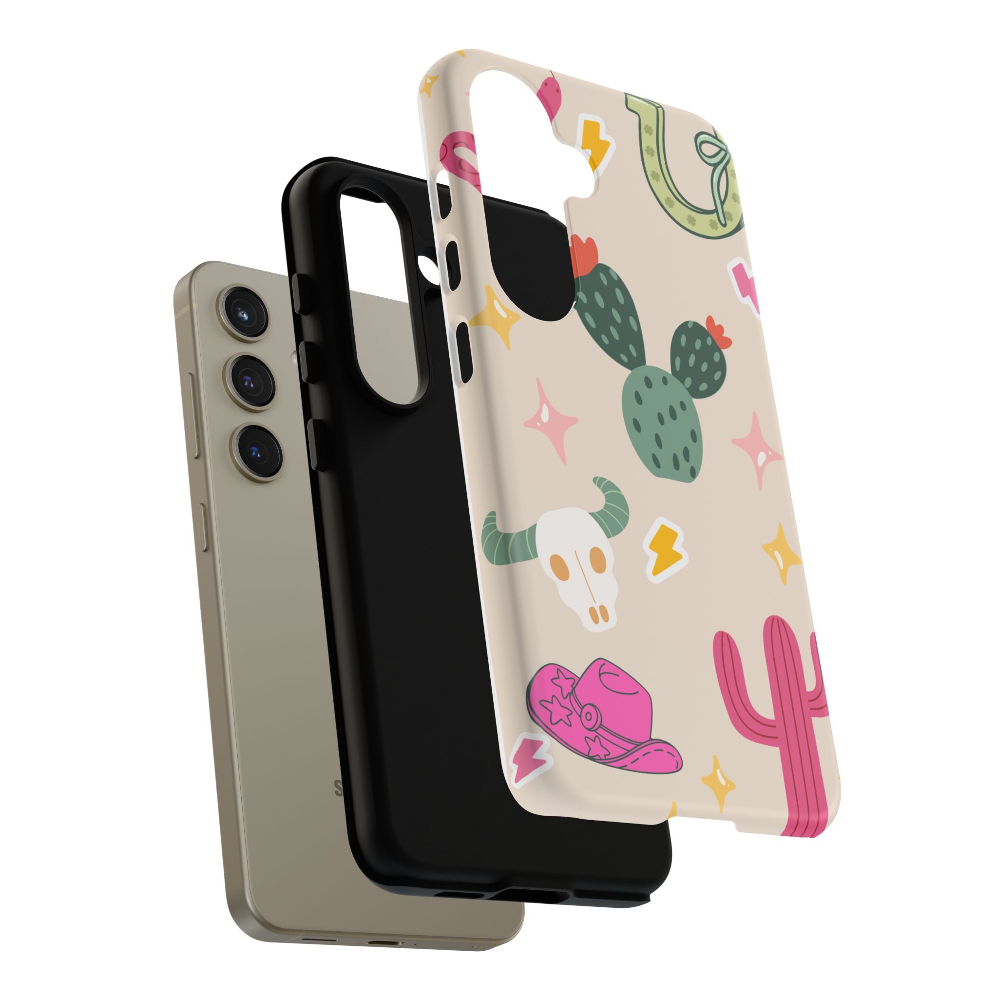 Cactus Cowgirl Phone Case — Cute Western Desert Pattern Tough Case
