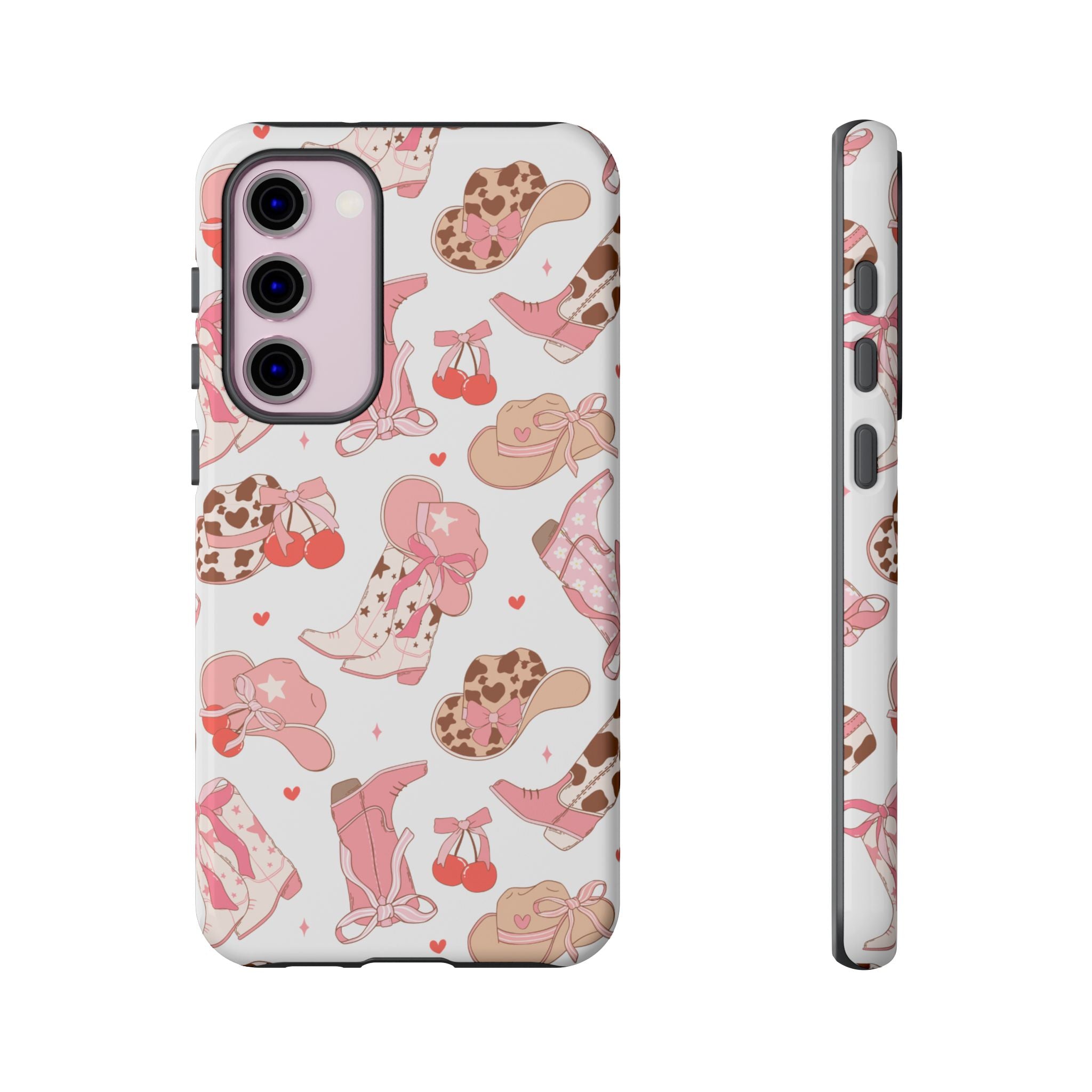 Cowgirl Boots Pink Phone Case — Cute Western Pattern Tough Phone Case