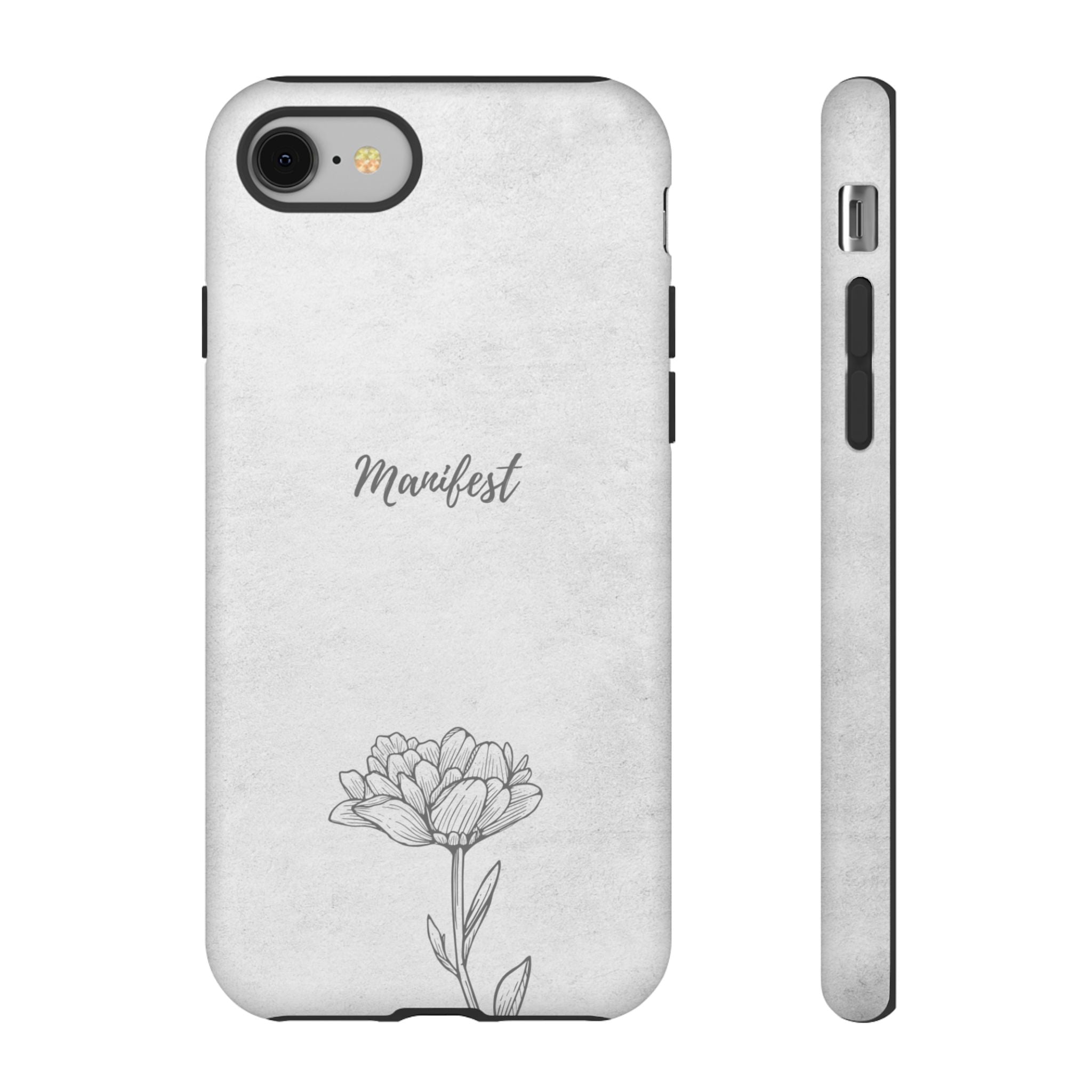 Manifest Flower Phone Case — Minimalist Protective iPhone Cover