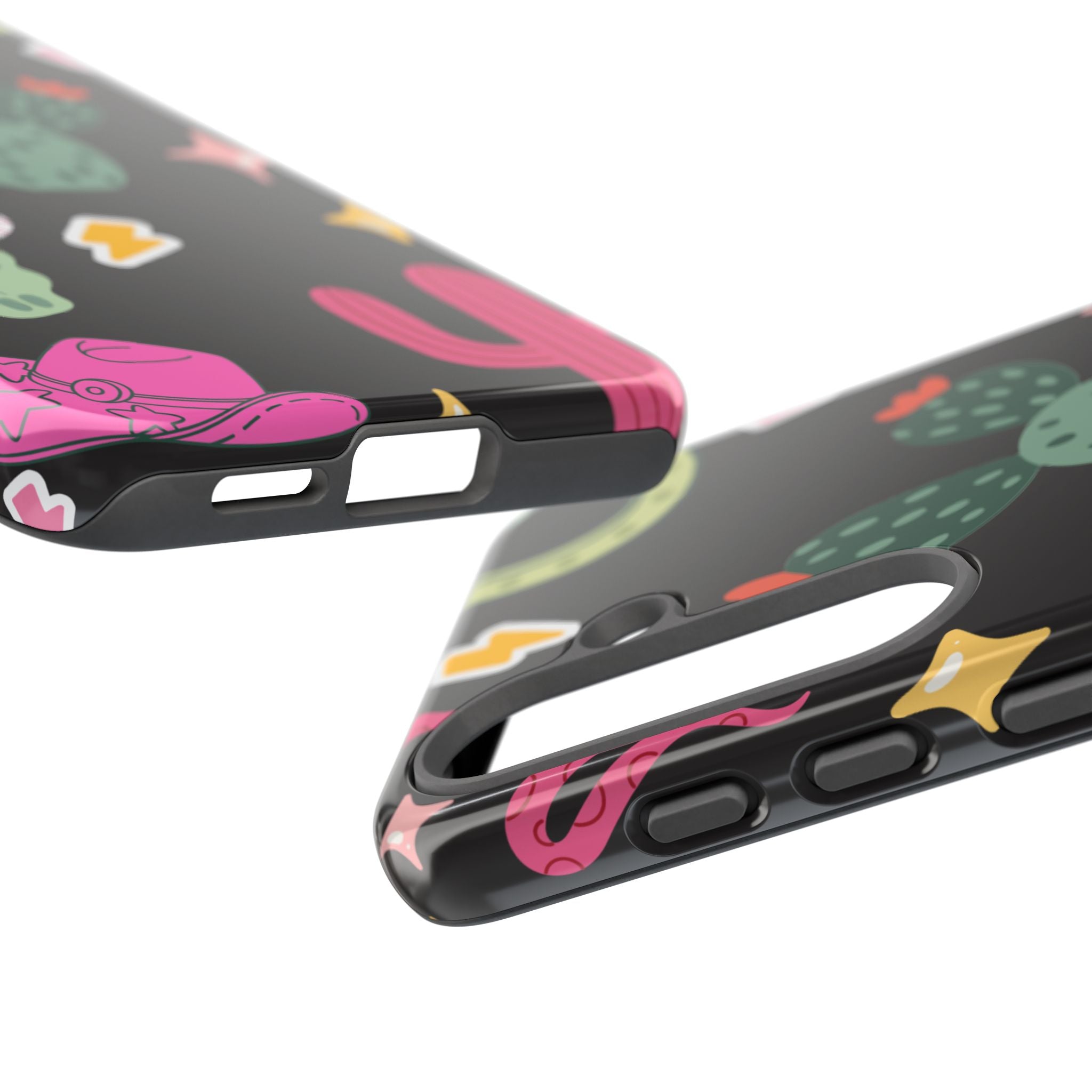 Southwest Desert Icons Tough Phone Case — Cactus, Cowboy & Skull Pattern