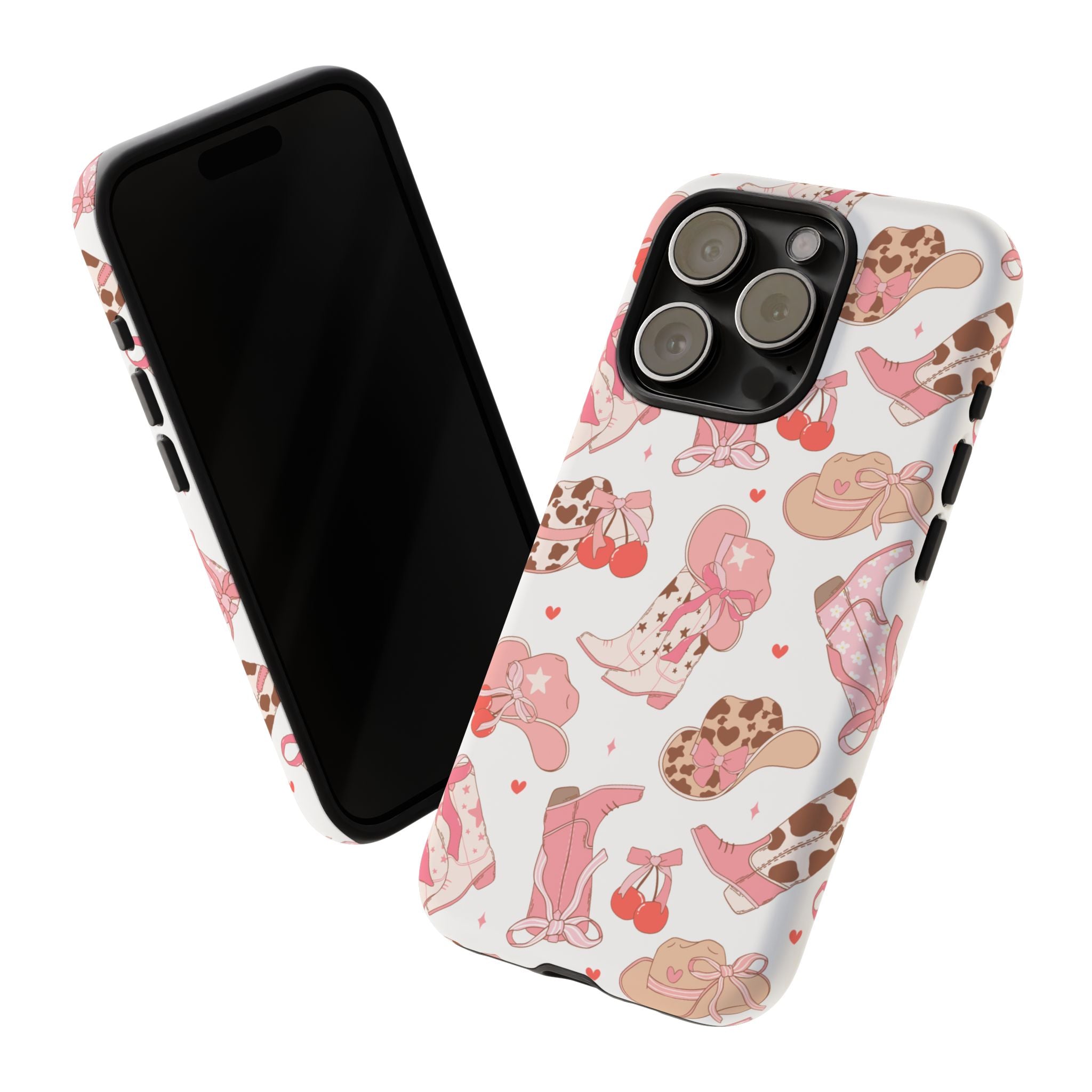 Cowgirl Boots Pink Phone Case — Cute Western Pattern Tough Phone Case