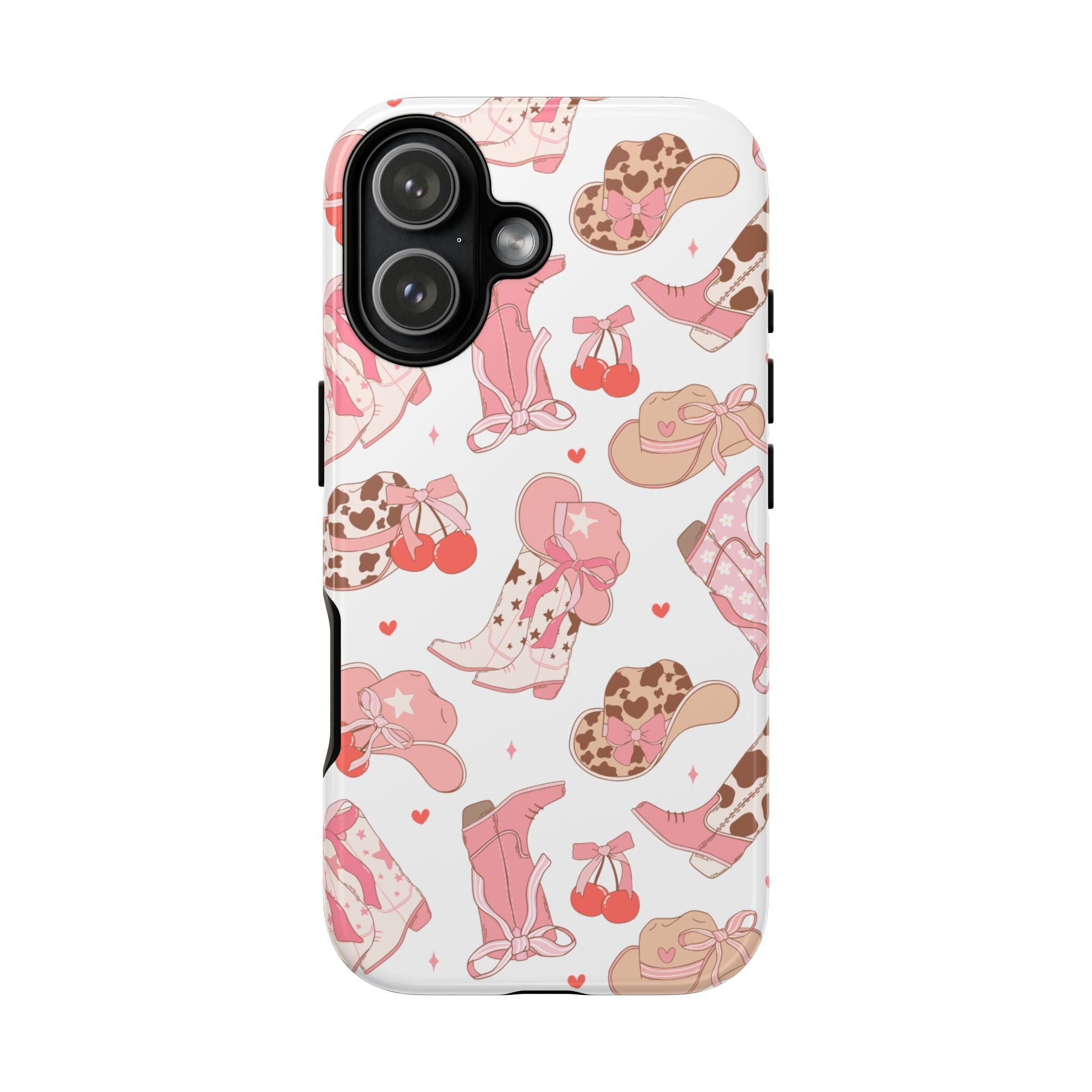 Cowgirl Boots Pink Phone Case — Cute Western Pattern Tough Phone Case