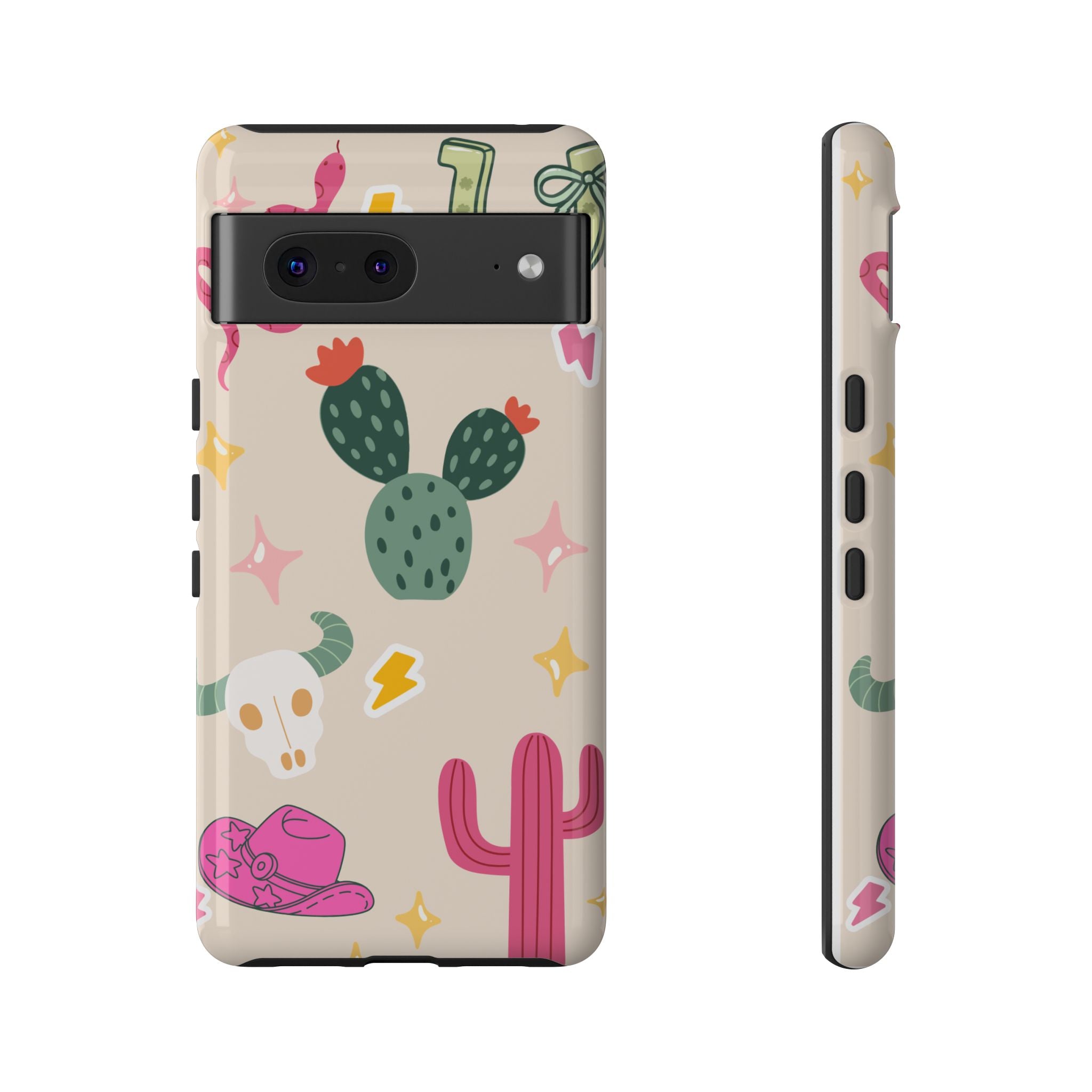 Cactus Cowgirl Phone Case — Cute Western Desert Pattern Tough Case