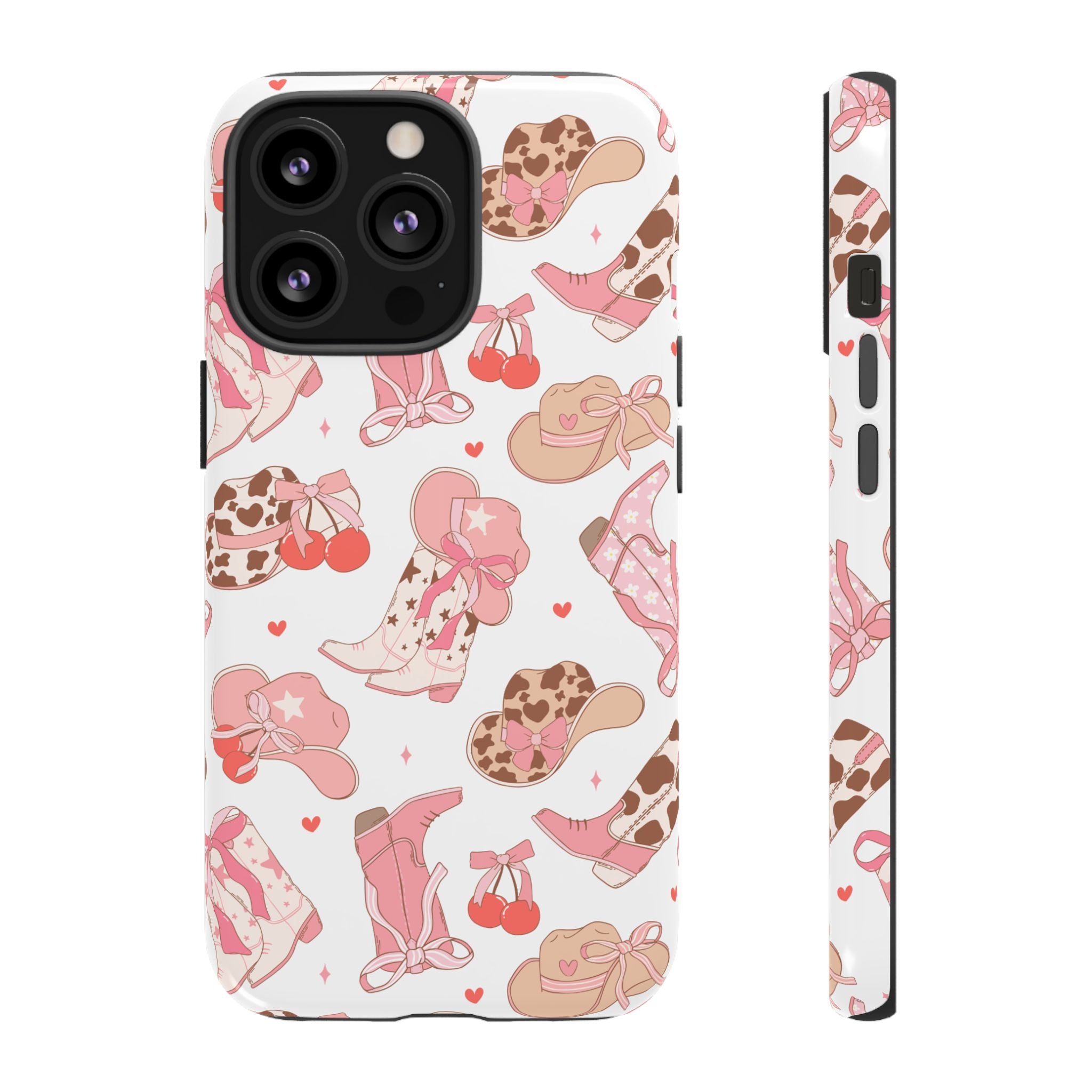 Cowgirl Boots Pink Phone Case — Cute Western Pattern Tough Phone Case
