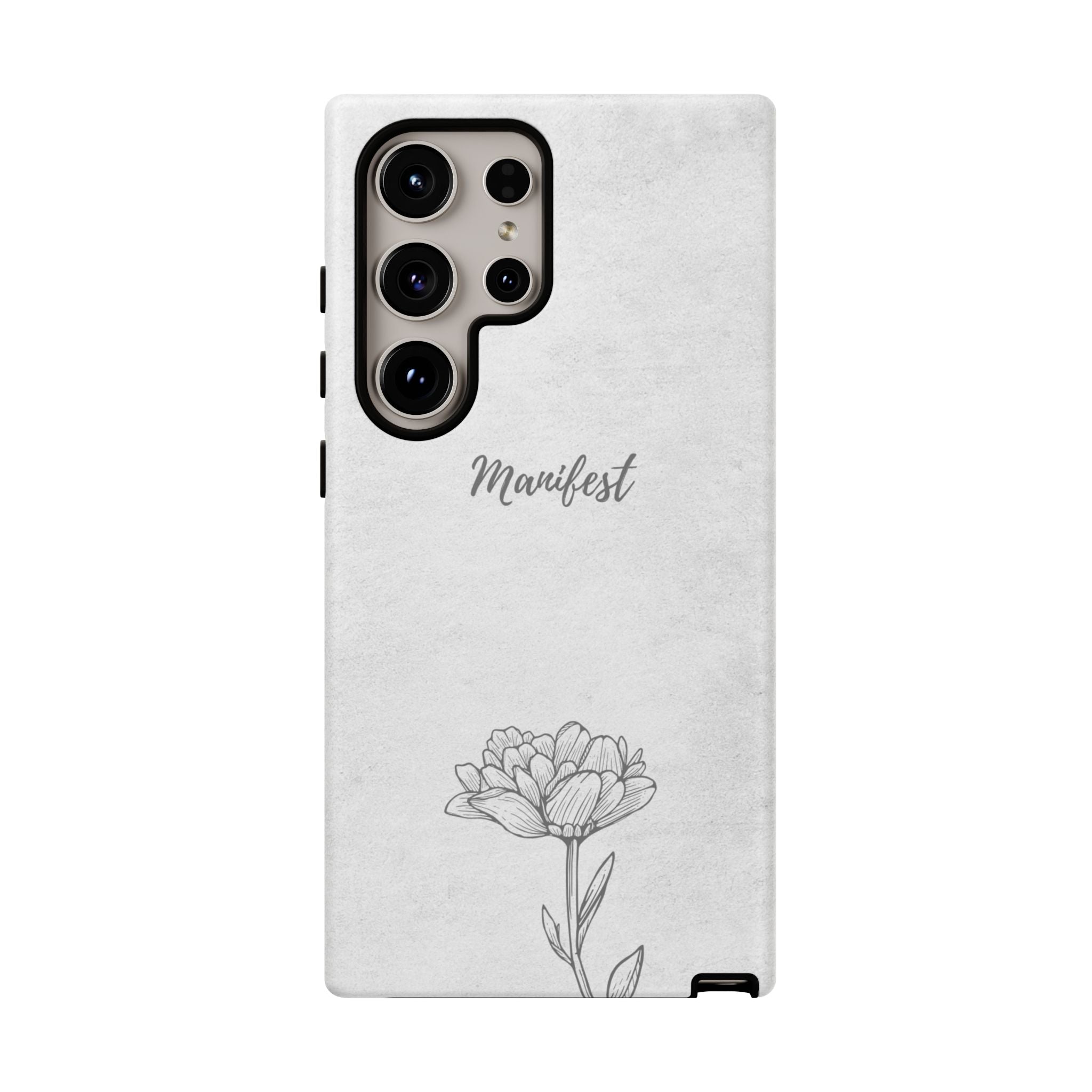 Manifest Flower Phone Case — Minimalist Protective iPhone Cover