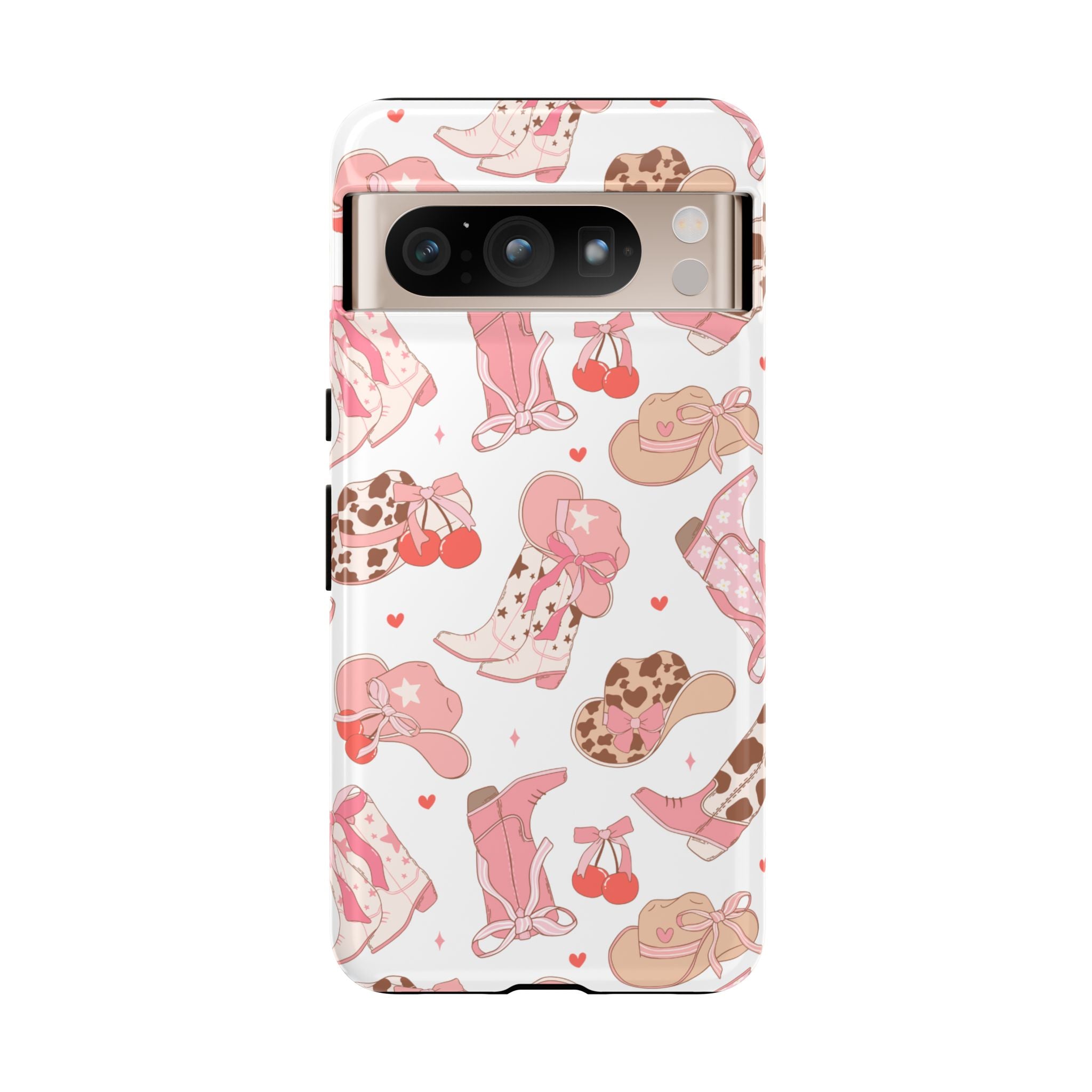 Cowgirl Boots Pink Phone Case — Cute Western Pattern Tough Phone Case
