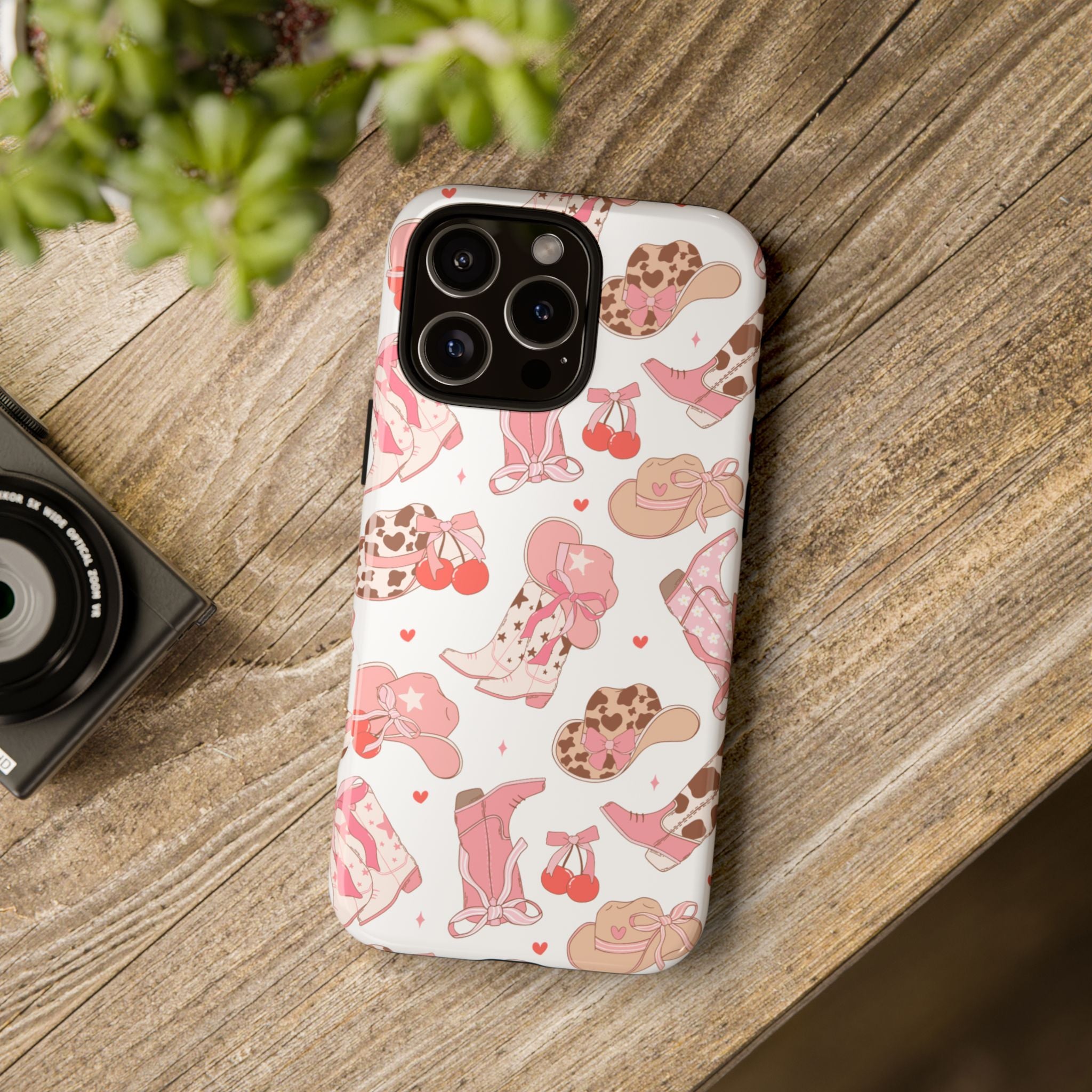 Cowgirl Boots Pink Phone Case — Cute Western Pattern Tough Phone Case