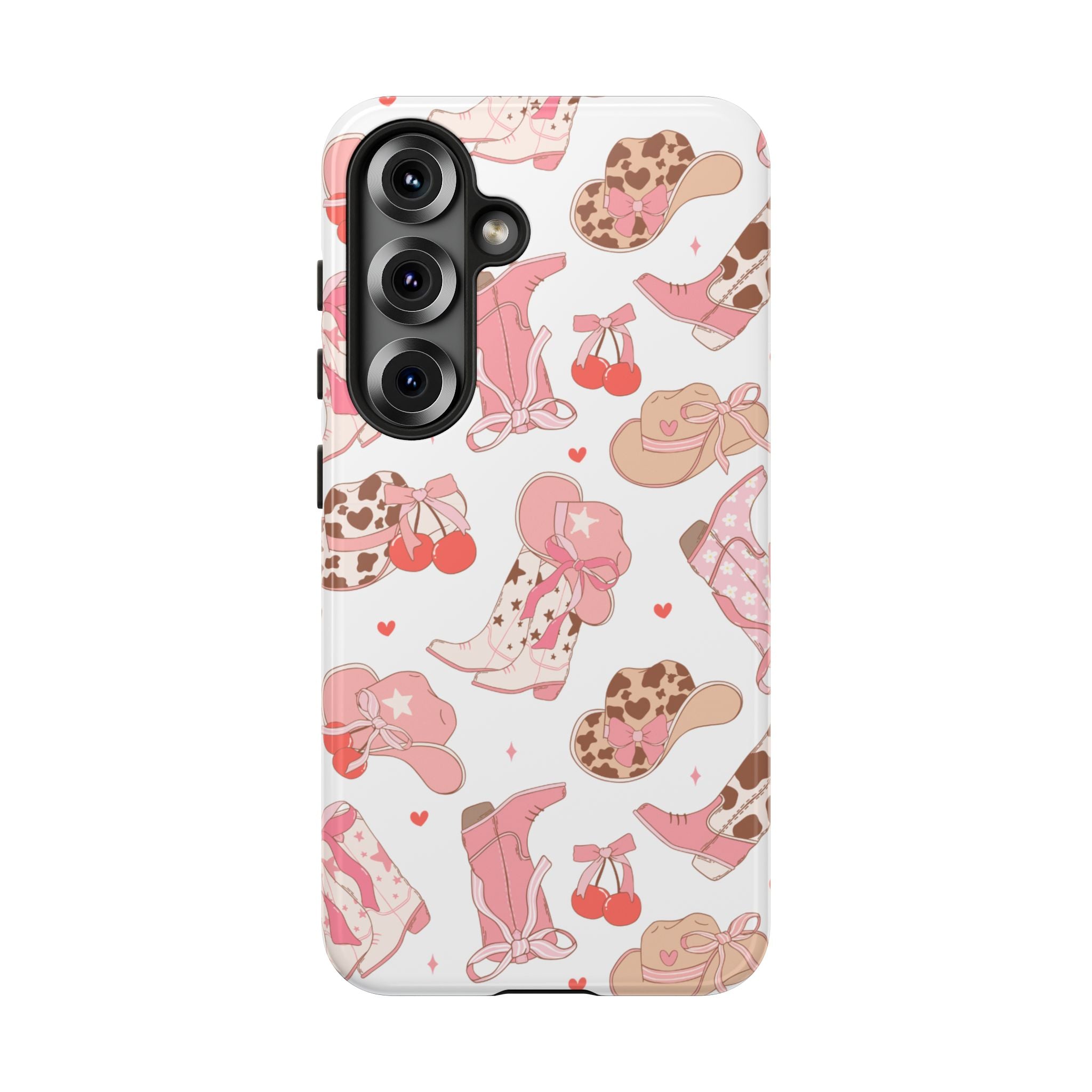 Cowgirl Boots Pink Phone Case — Cute Western Pattern Tough Phone Case