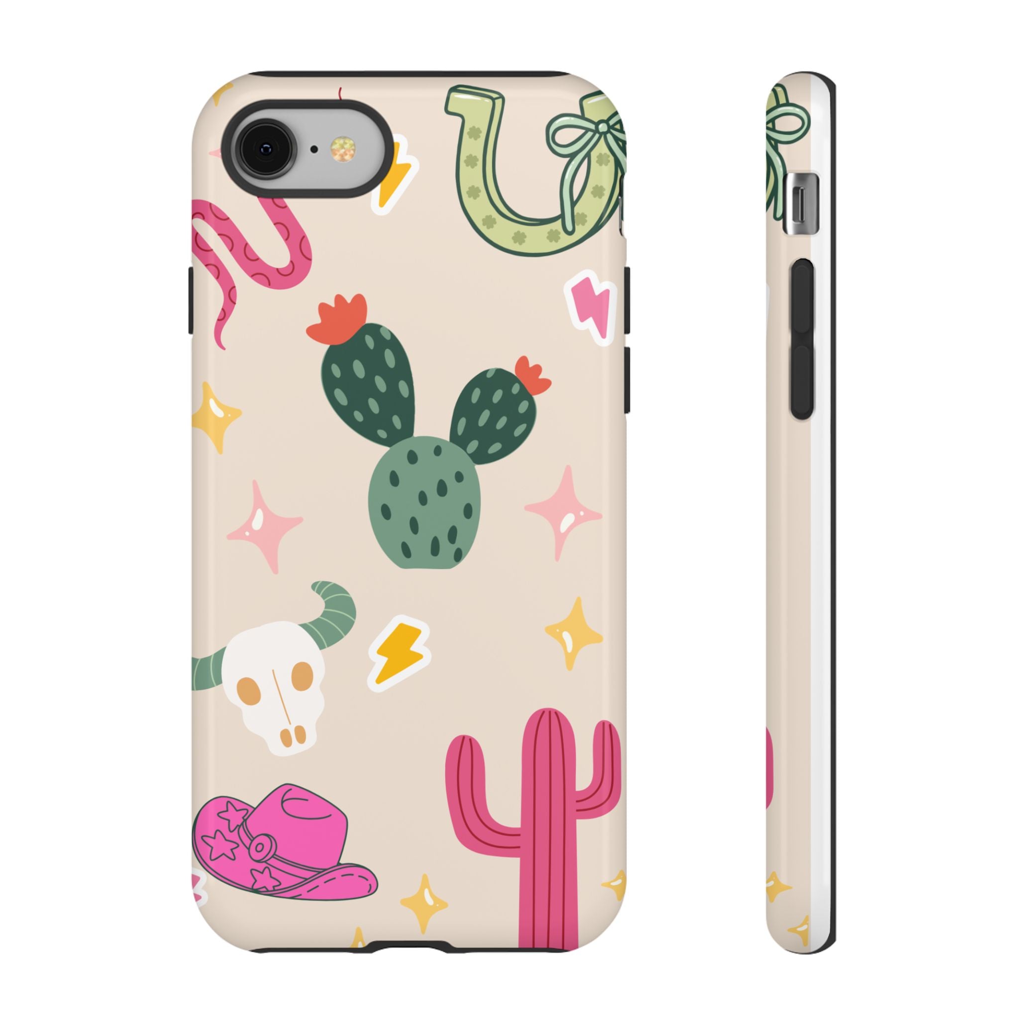 Cactus Cowgirl Phone Case — Cute Western Desert Pattern Tough Case