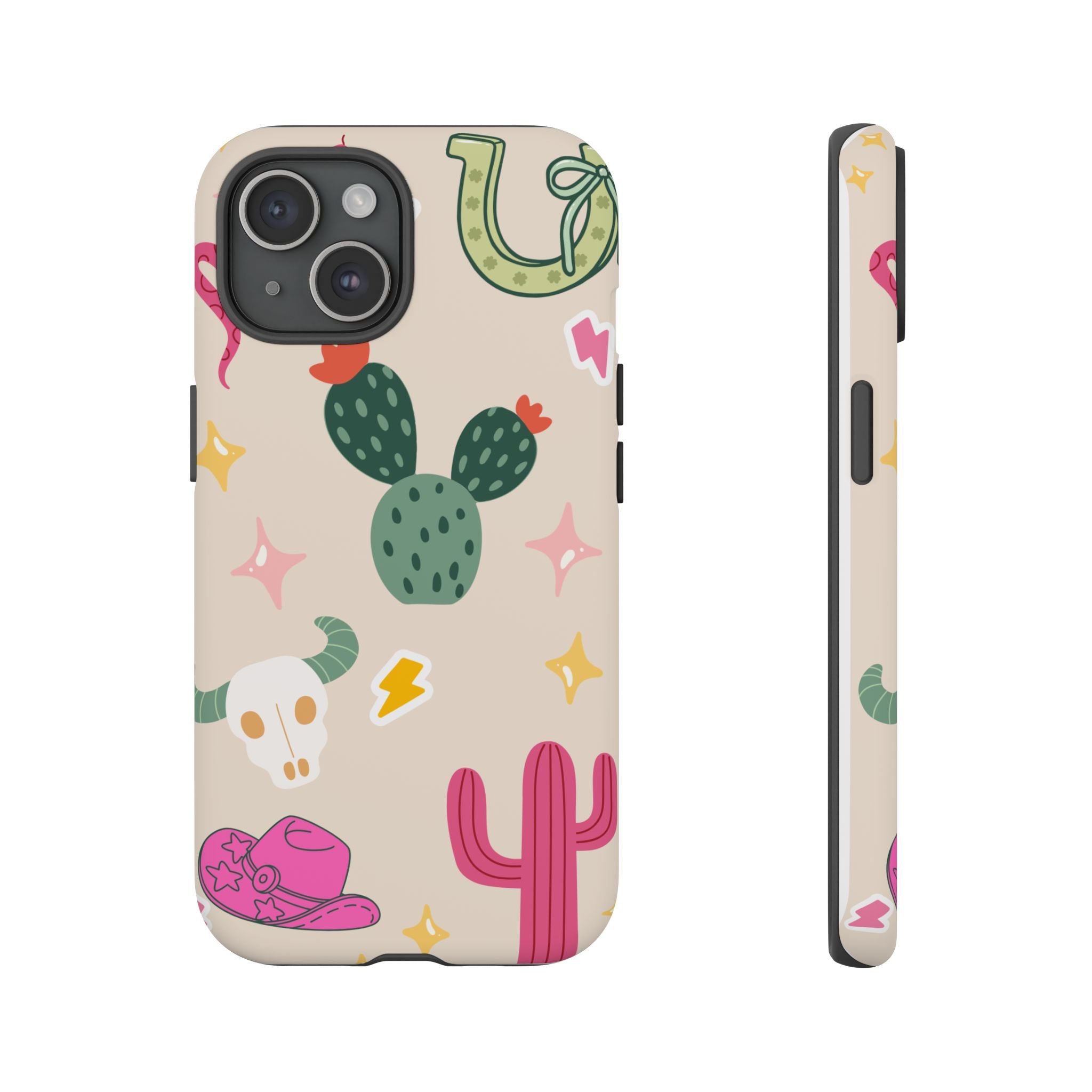 Cactus Cowgirl Phone Case — Cute Western Desert Pattern Tough Case