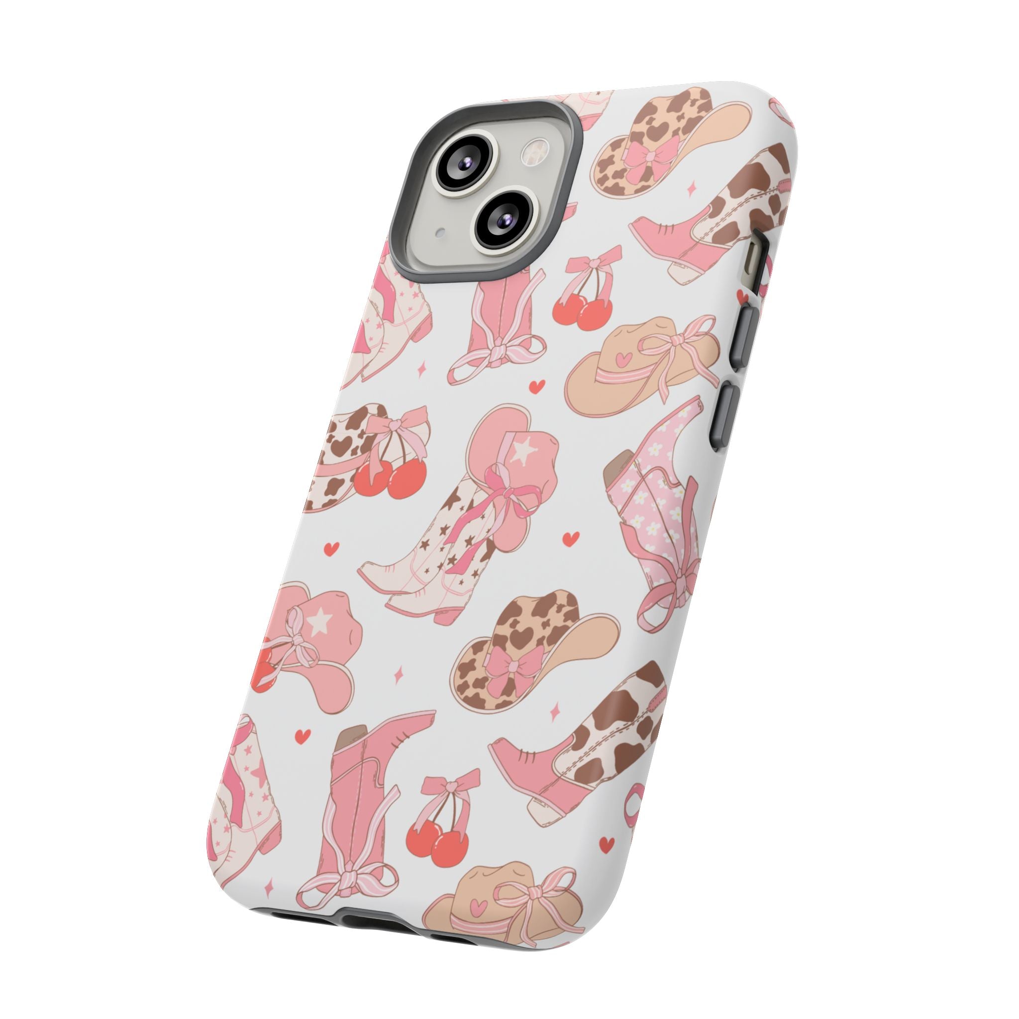 Cowgirl Boots Pink Phone Case — Cute Western Pattern Tough Phone Case