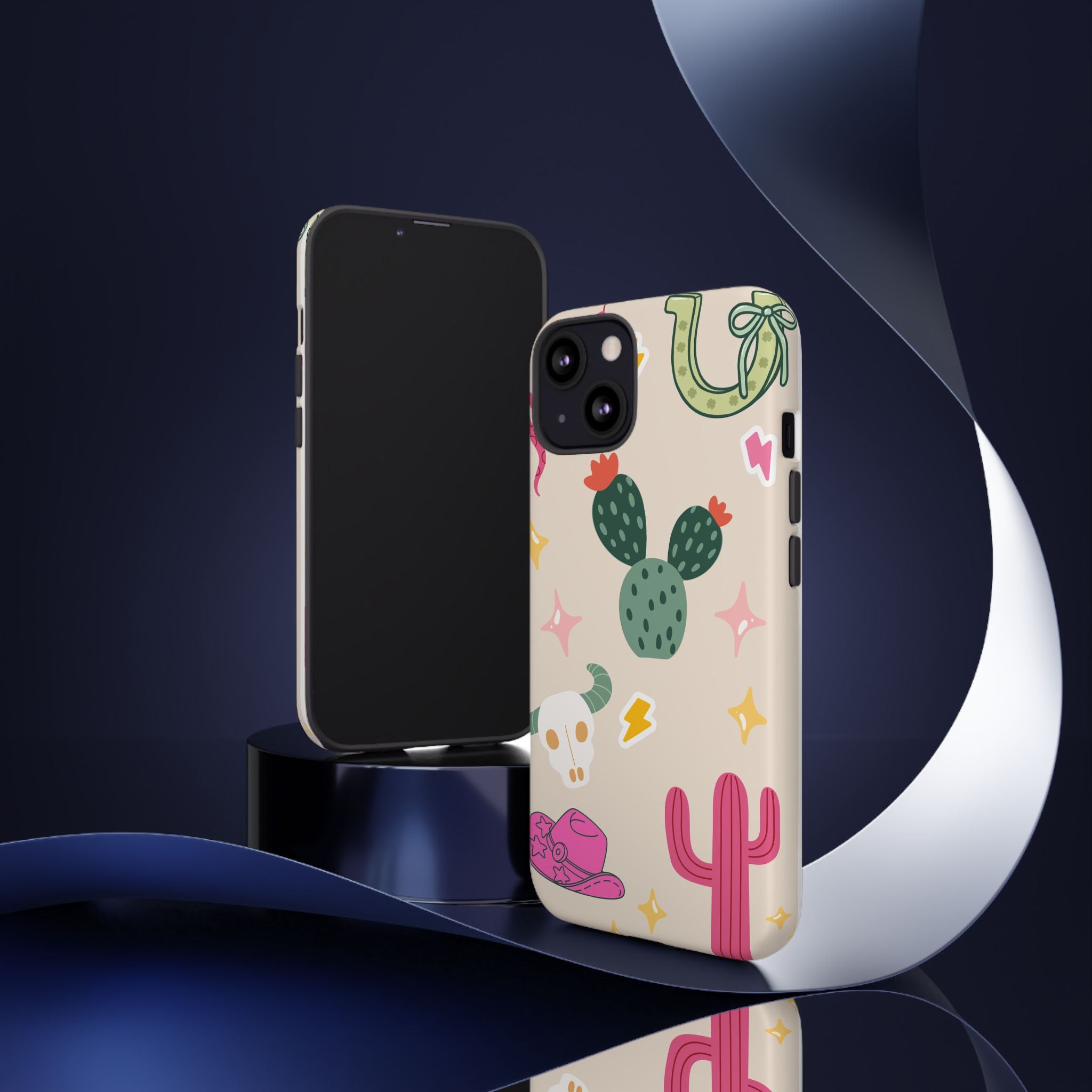 Cactus Cowgirl Phone Case — Cute Western Desert Pattern Tough Case
