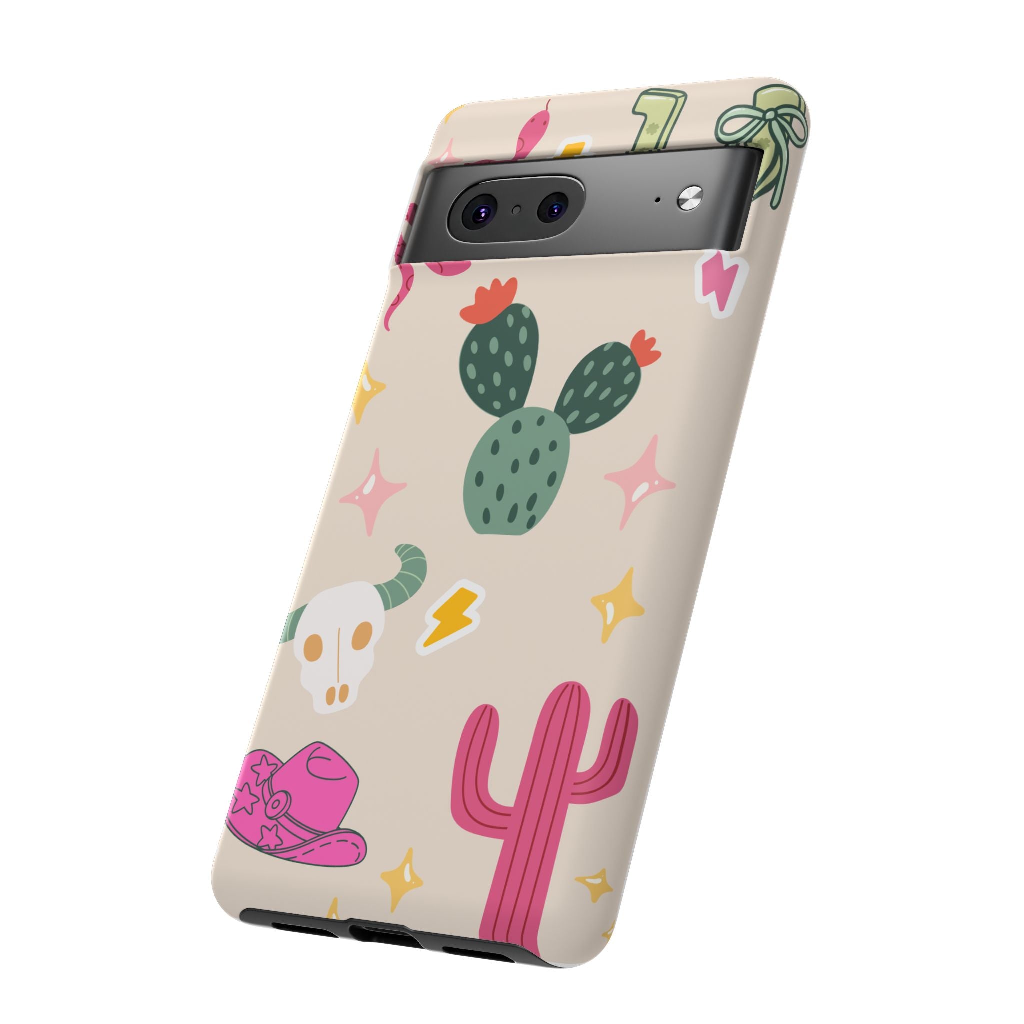 Cactus Cowgirl Phone Case — Cute Western Desert Pattern Tough Case