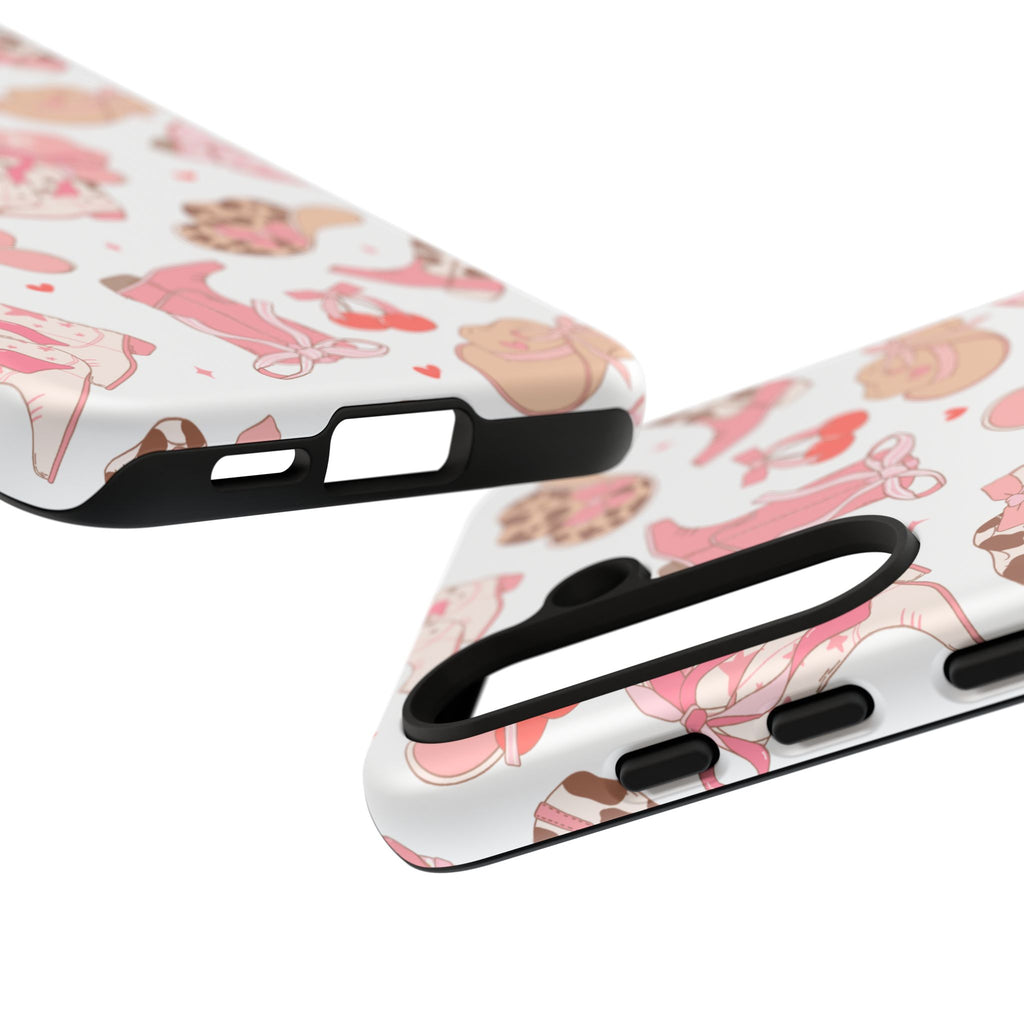 Cowgirl Boots Pink Phone Case — Cute Western Pattern Tough Phone Case
