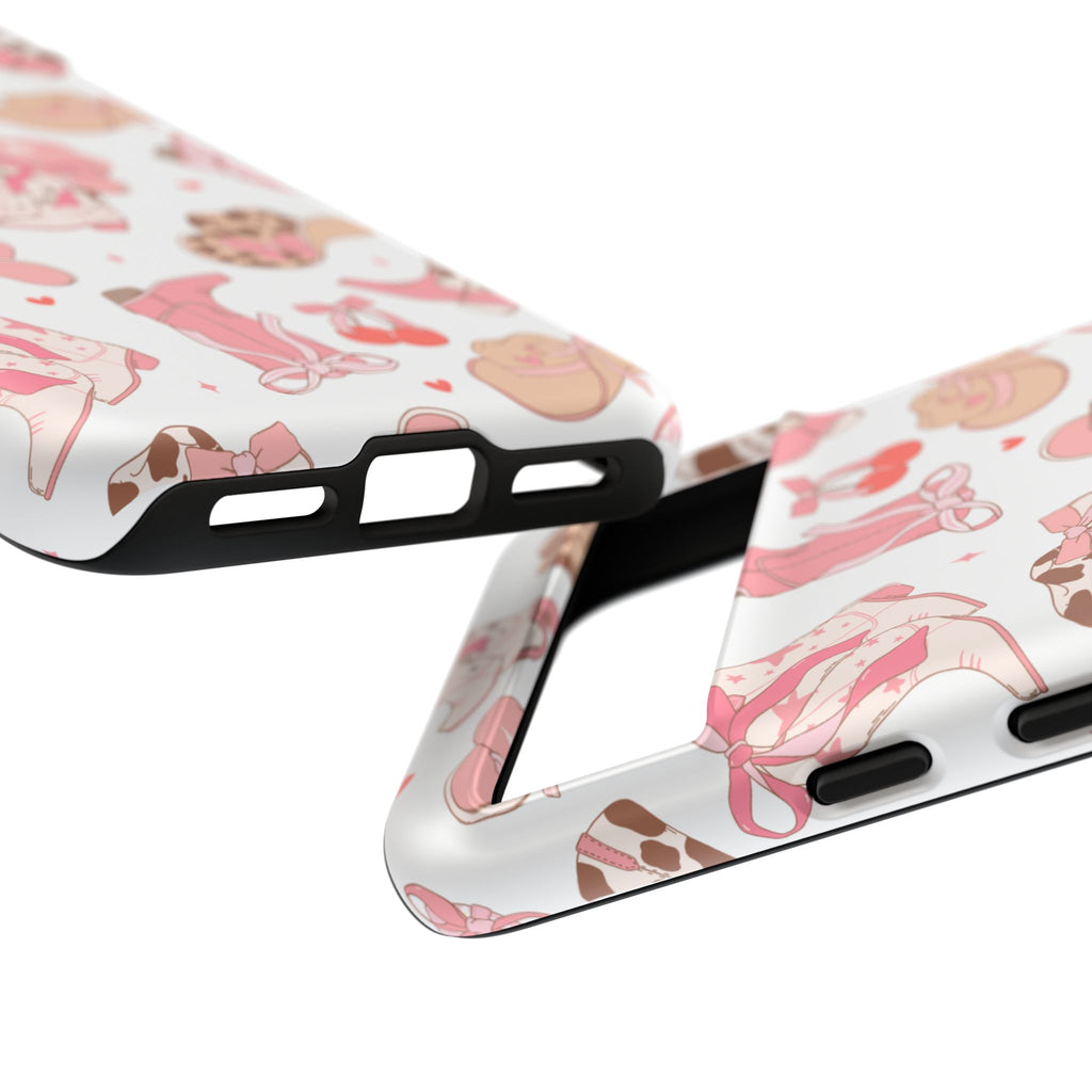 Cowgirl Boots Pink Phone Case — Cute Western Pattern Tough Phone Case
