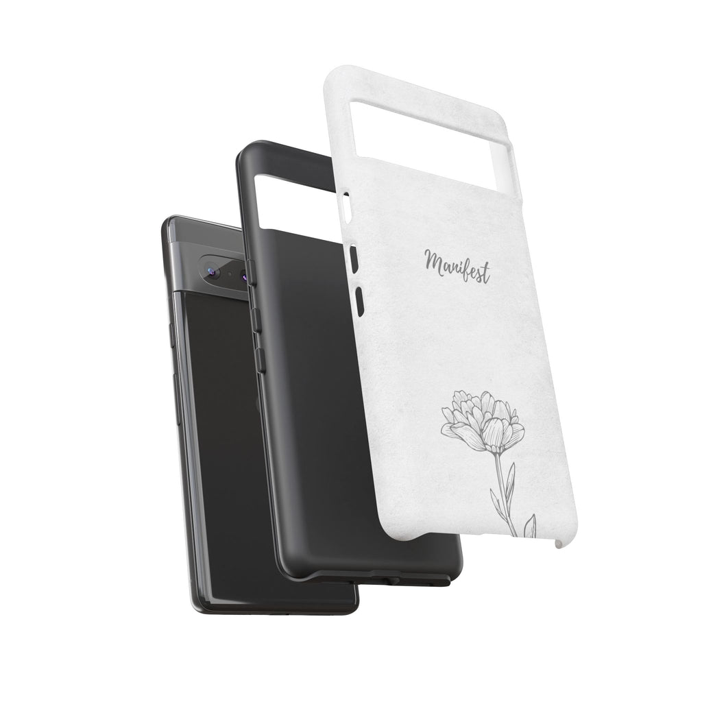 Manifest Flower Phone Case — Minimalist Protective iPhone Cover