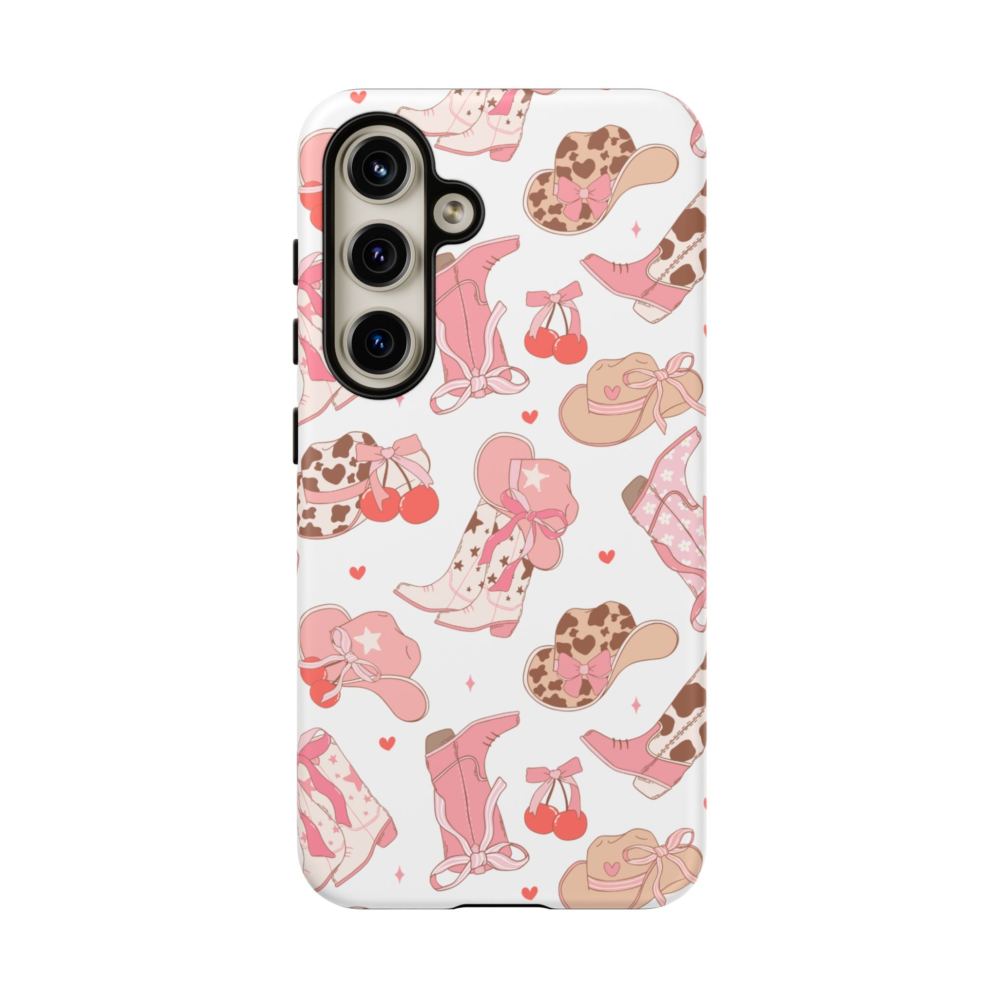 Cowgirl Boots Pink Phone Case — Cute Western Pattern Tough Phone Case