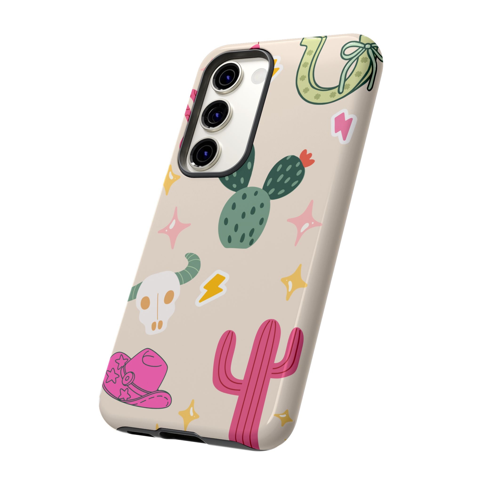 Cactus Cowgirl Phone Case — Cute Western Desert Pattern Tough Case