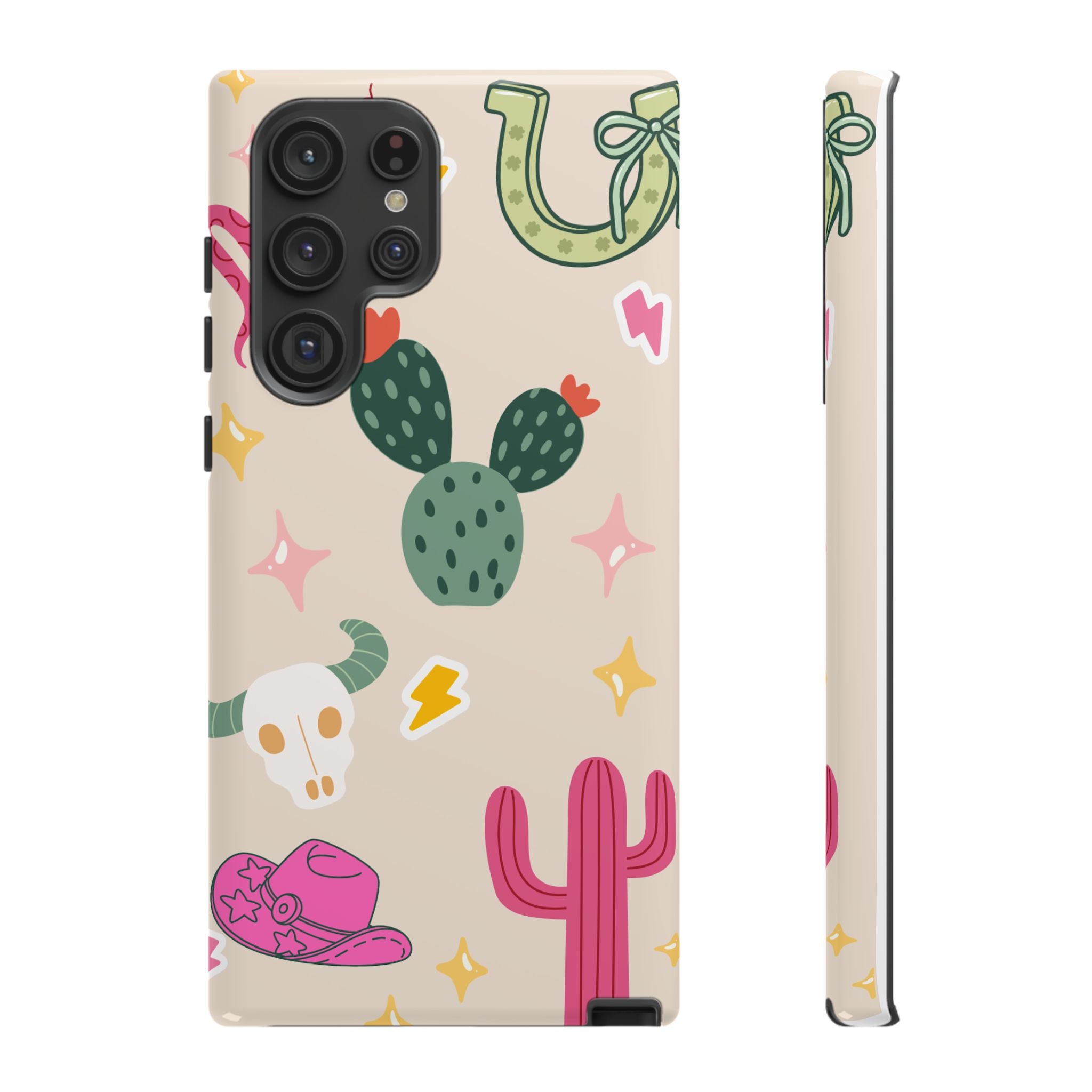 Cactus Cowgirl Phone Case — Cute Western Desert Pattern Tough Case