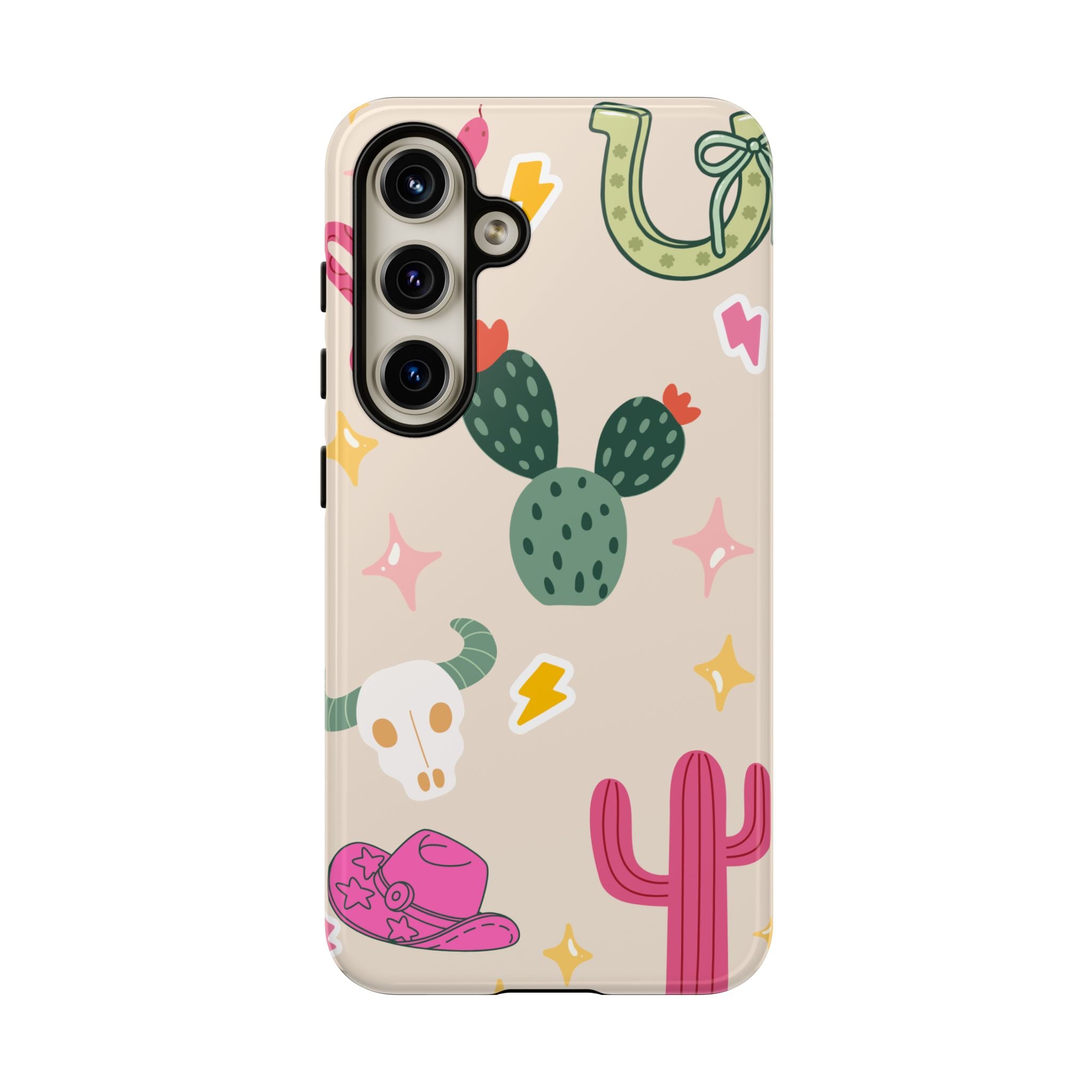 Cactus Cowgirl Phone Case — Cute Western Desert Pattern Tough Case