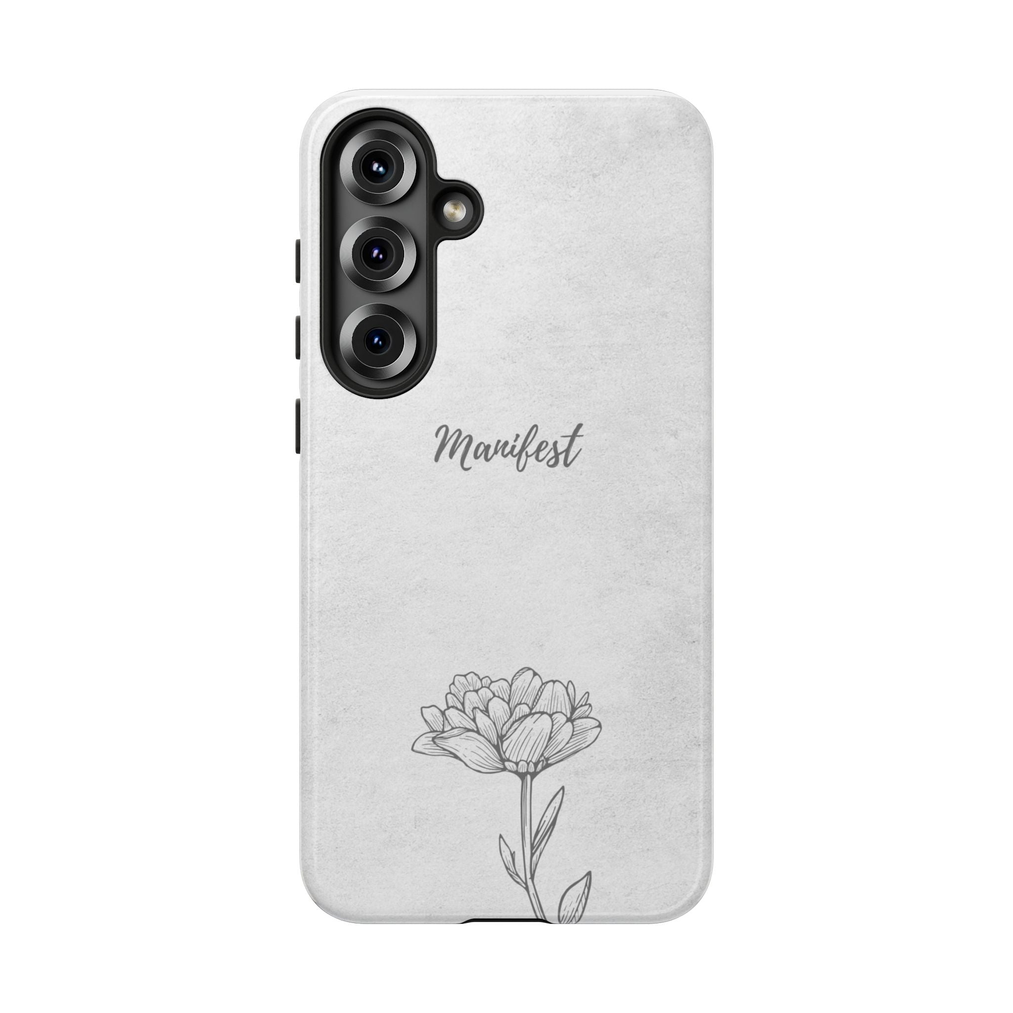 Manifest Flower Phone Case — Minimalist Protective iPhone Cover