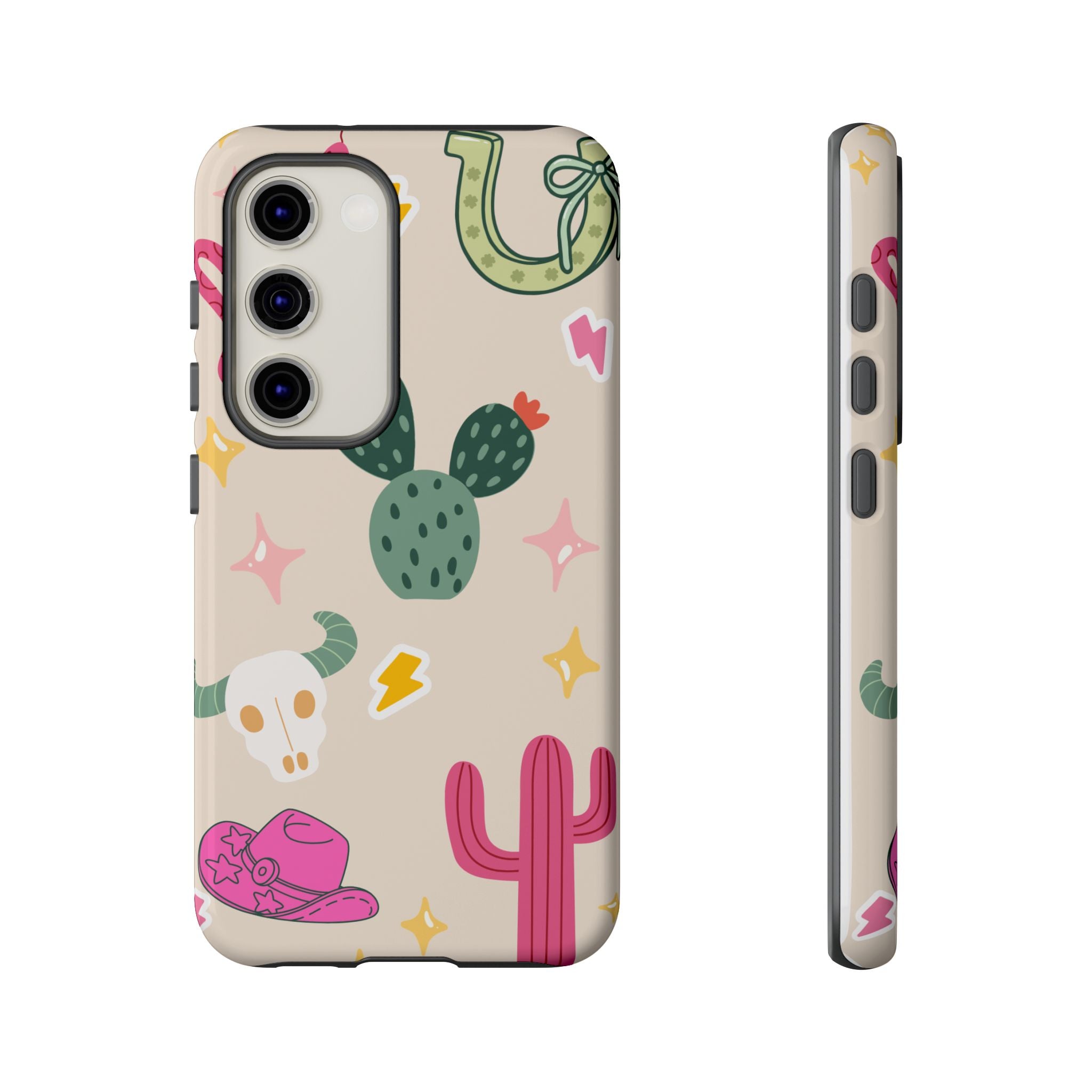 Cactus Cowgirl Phone Case — Cute Western Desert Pattern Tough Case