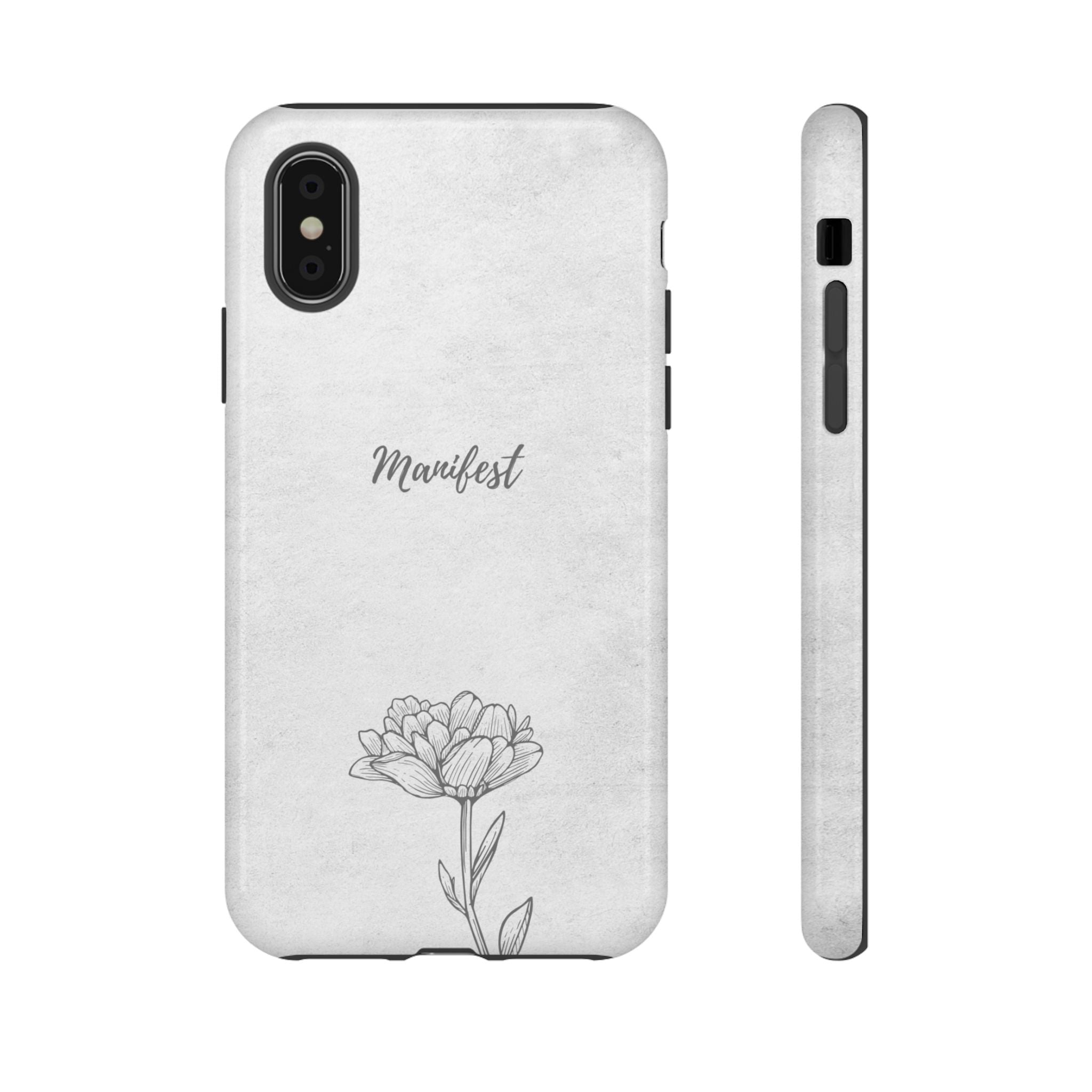 Manifest Flower Phone Case — Minimalist Protective iPhone Cover