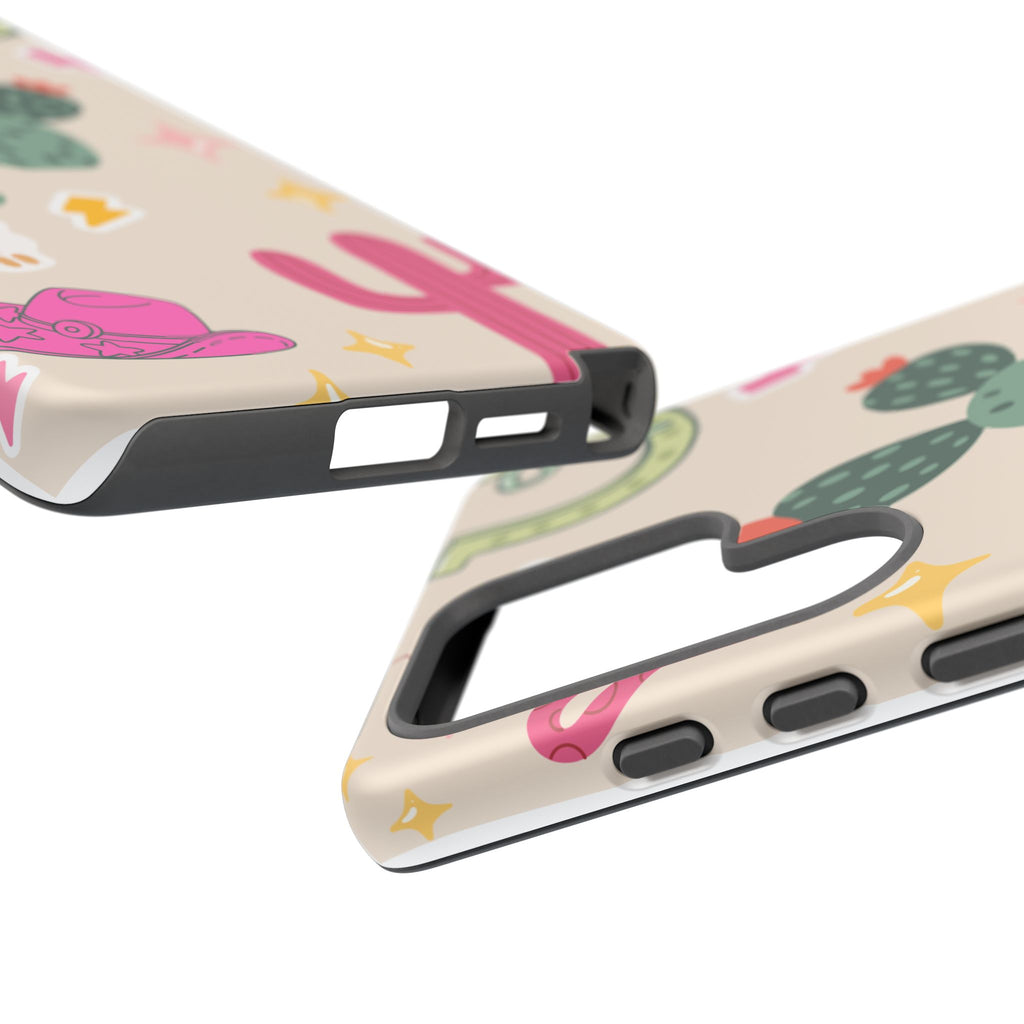 Cactus Cowgirl Phone Case — Cute Western Desert Pattern Tough Case