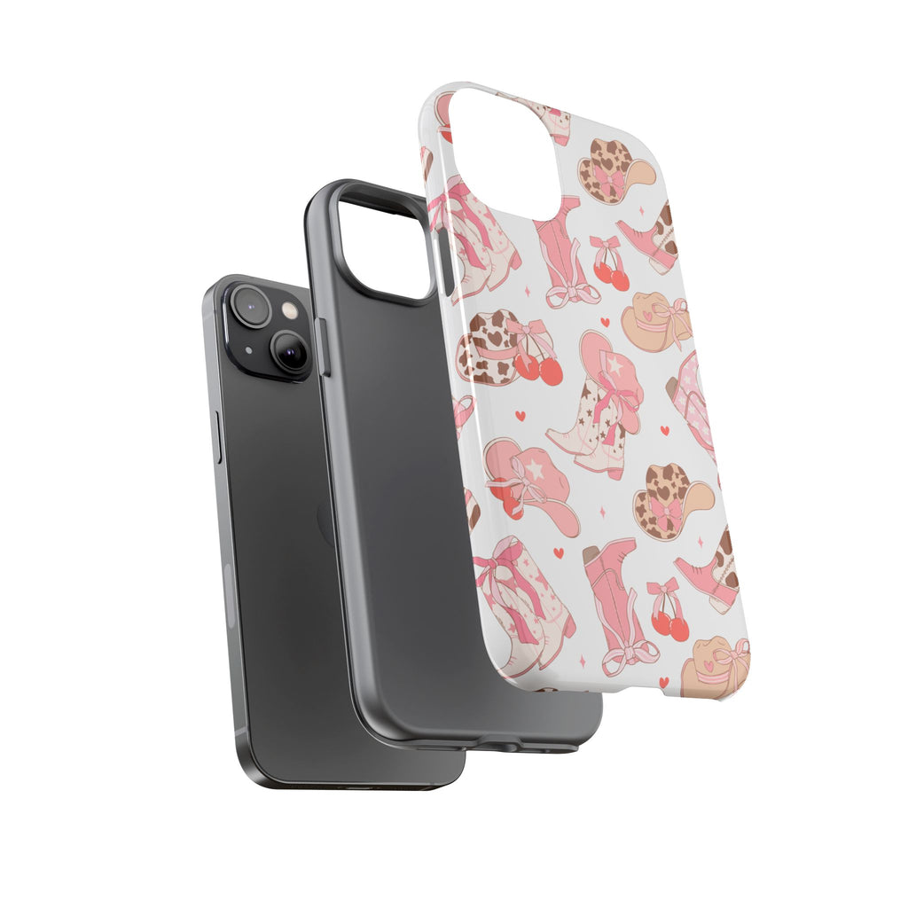 Cowgirl Boots Pink Phone Case — Cute Western Pattern Tough Phone Case