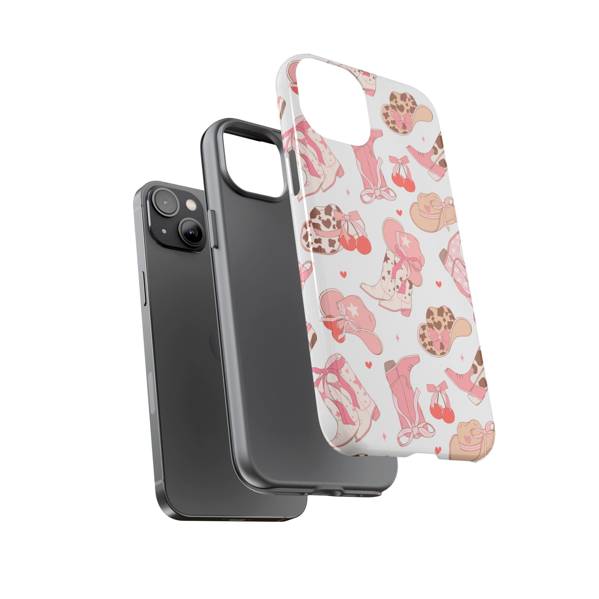 Cowgirl Boots Pink Phone Case — Cute Western Pattern Tough Phone Case