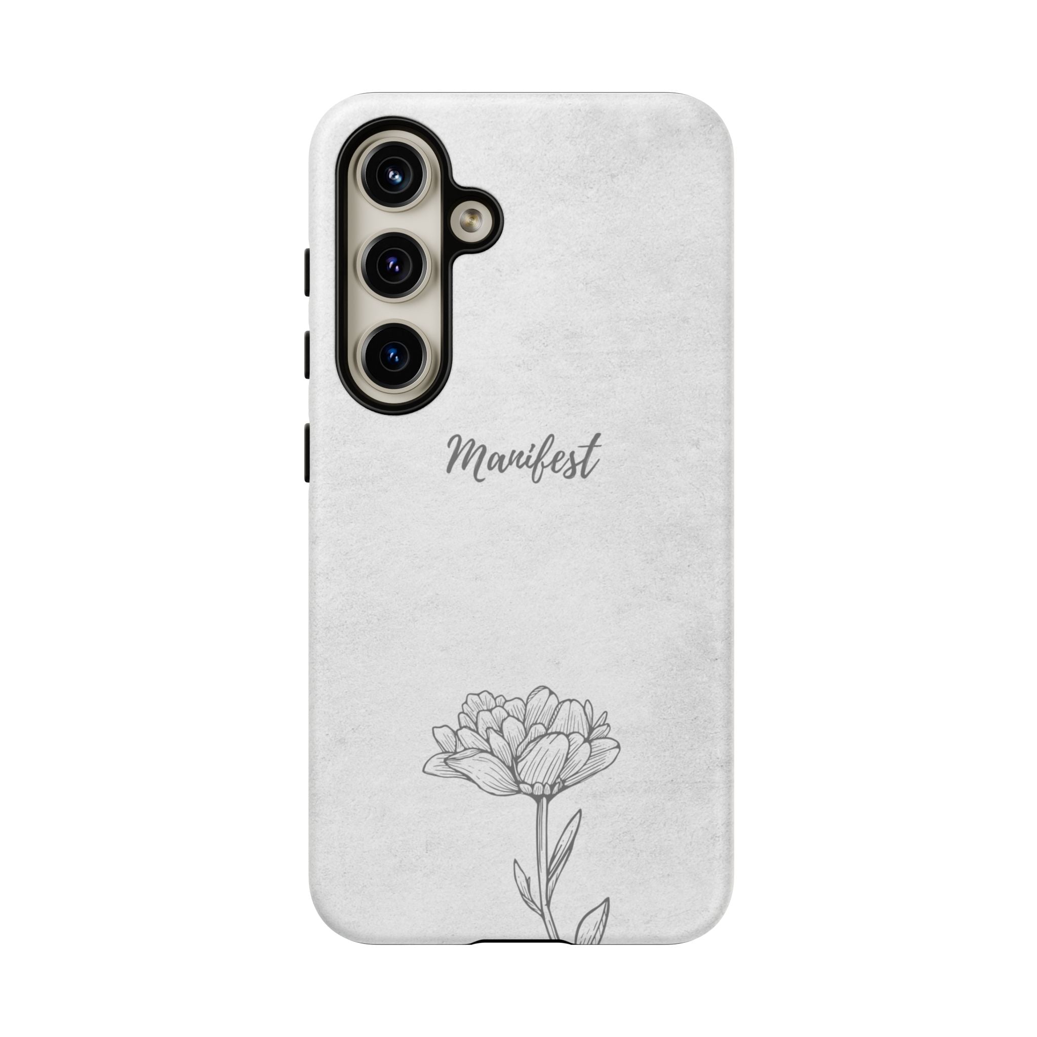 Manifest Flower Phone Case — Minimalist Protective iPhone Cover