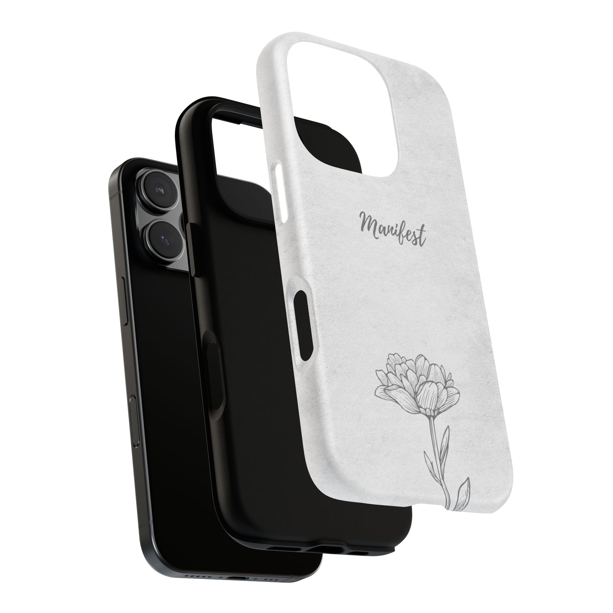 Manifest Flower Phone Case — Minimalist Protective iPhone Cover