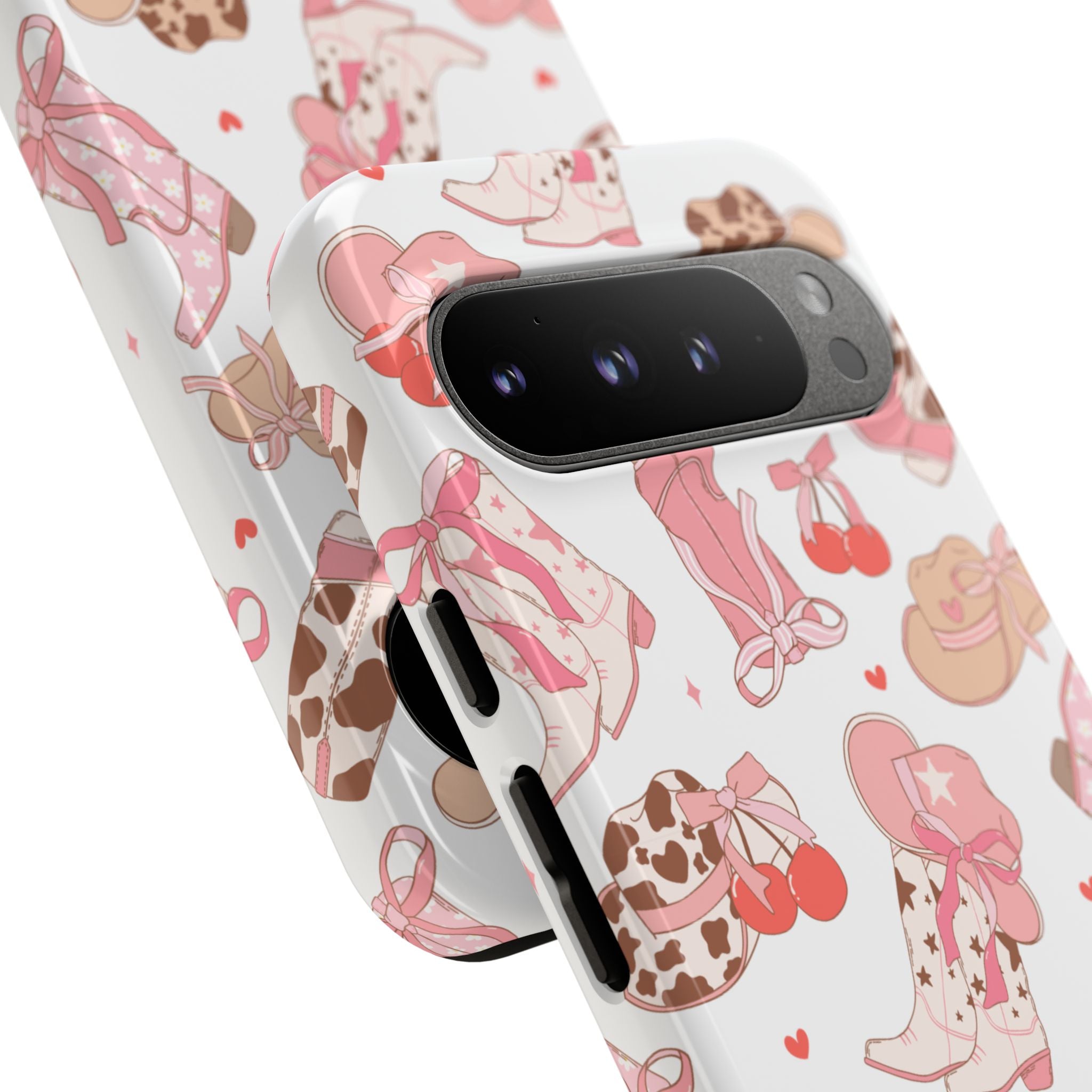 Cowgirl Boots Pink Phone Case — Cute Western Pattern Tough Phone Case