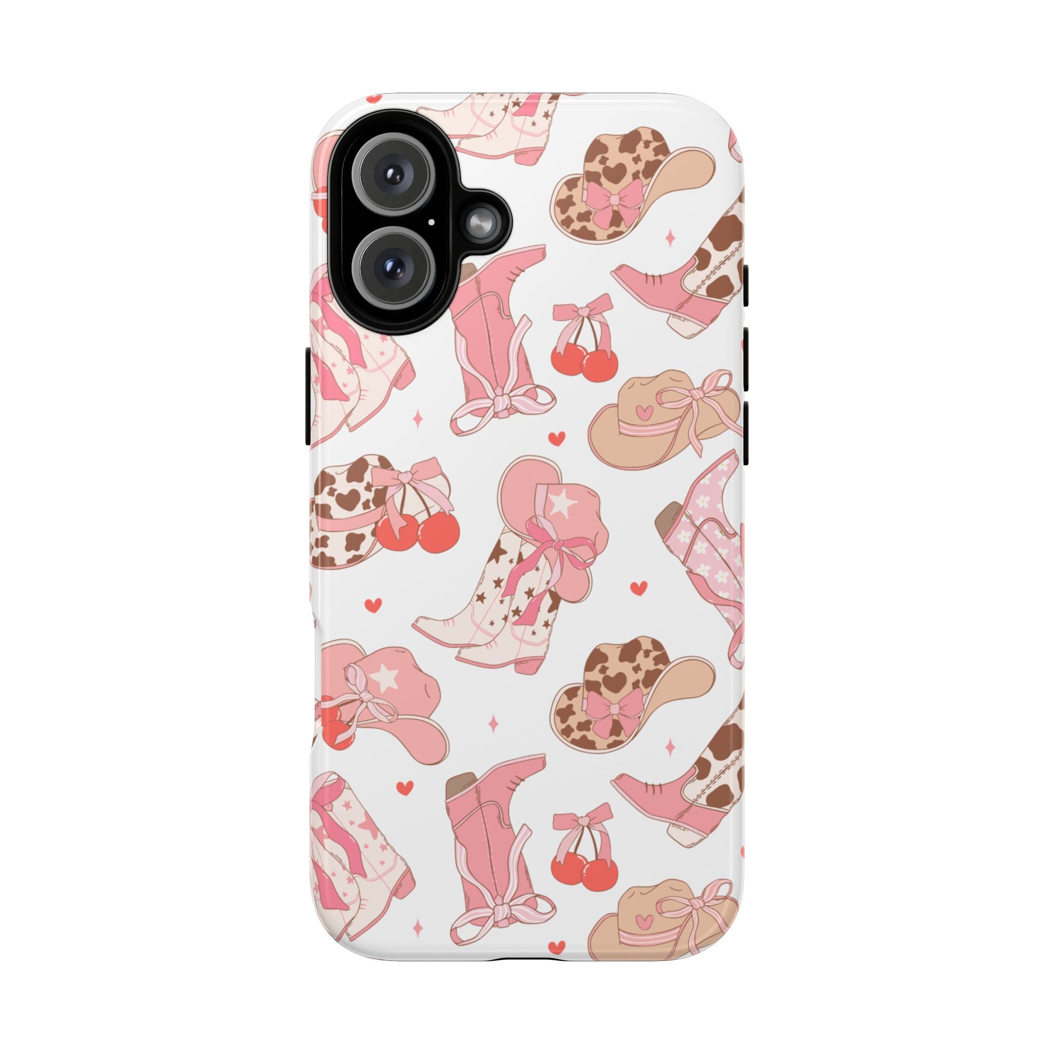 Cowgirl Boots Pink Phone Case — Cute Western Pattern Tough Phone Case