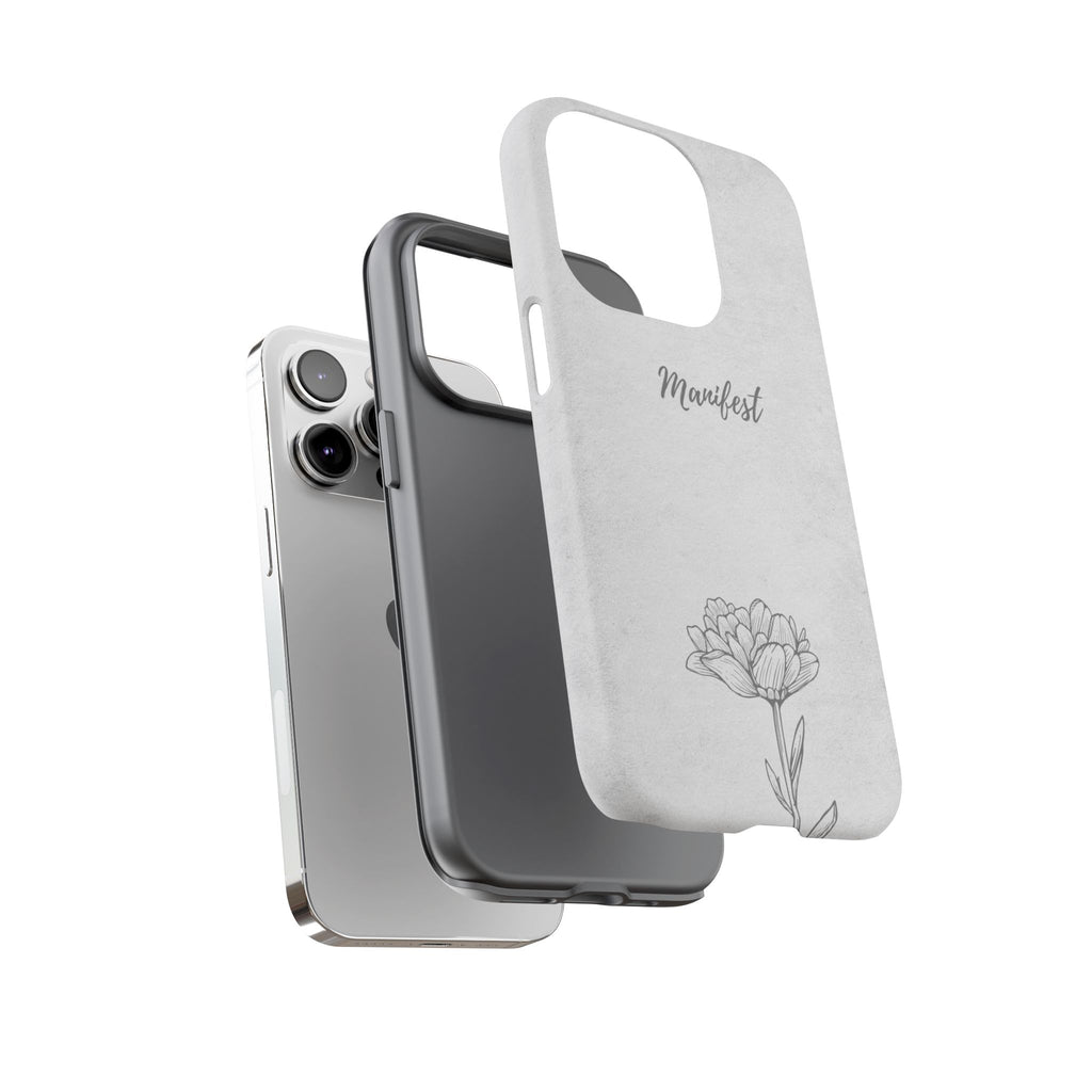 Manifest Flower Phone Case — Minimalist Protective iPhone Cover