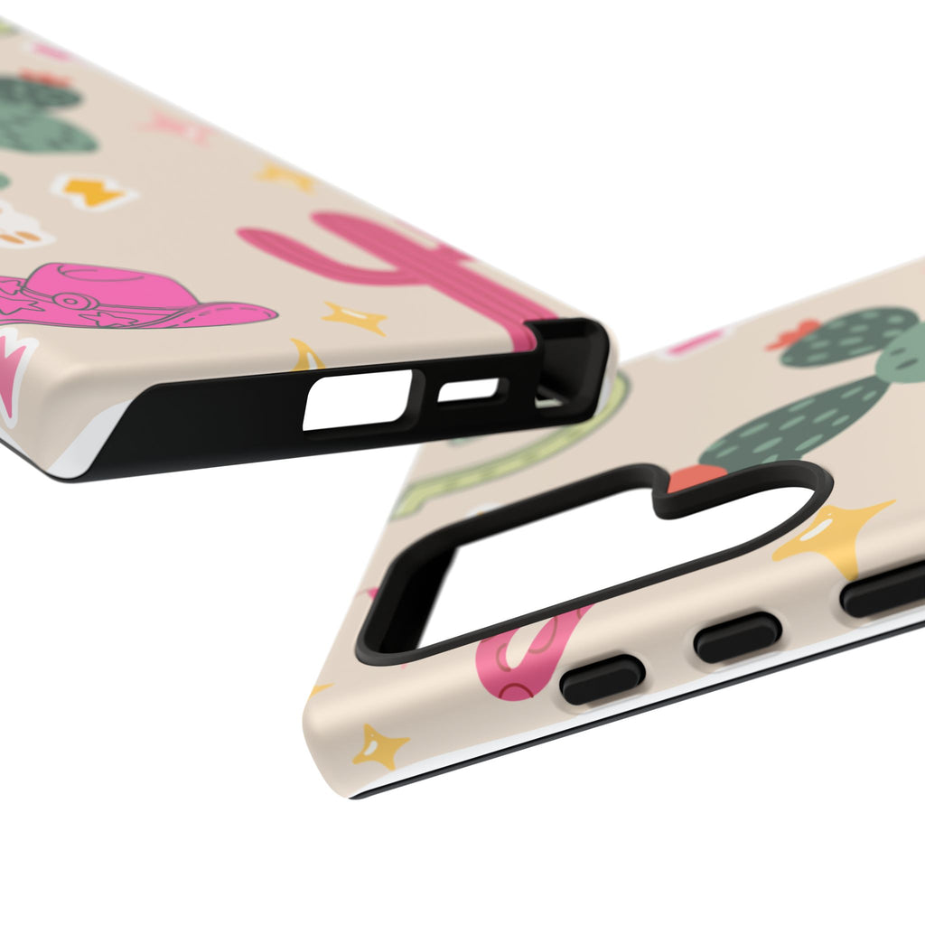 Cactus Cowgirl Phone Case — Cute Western Desert Pattern Tough Case