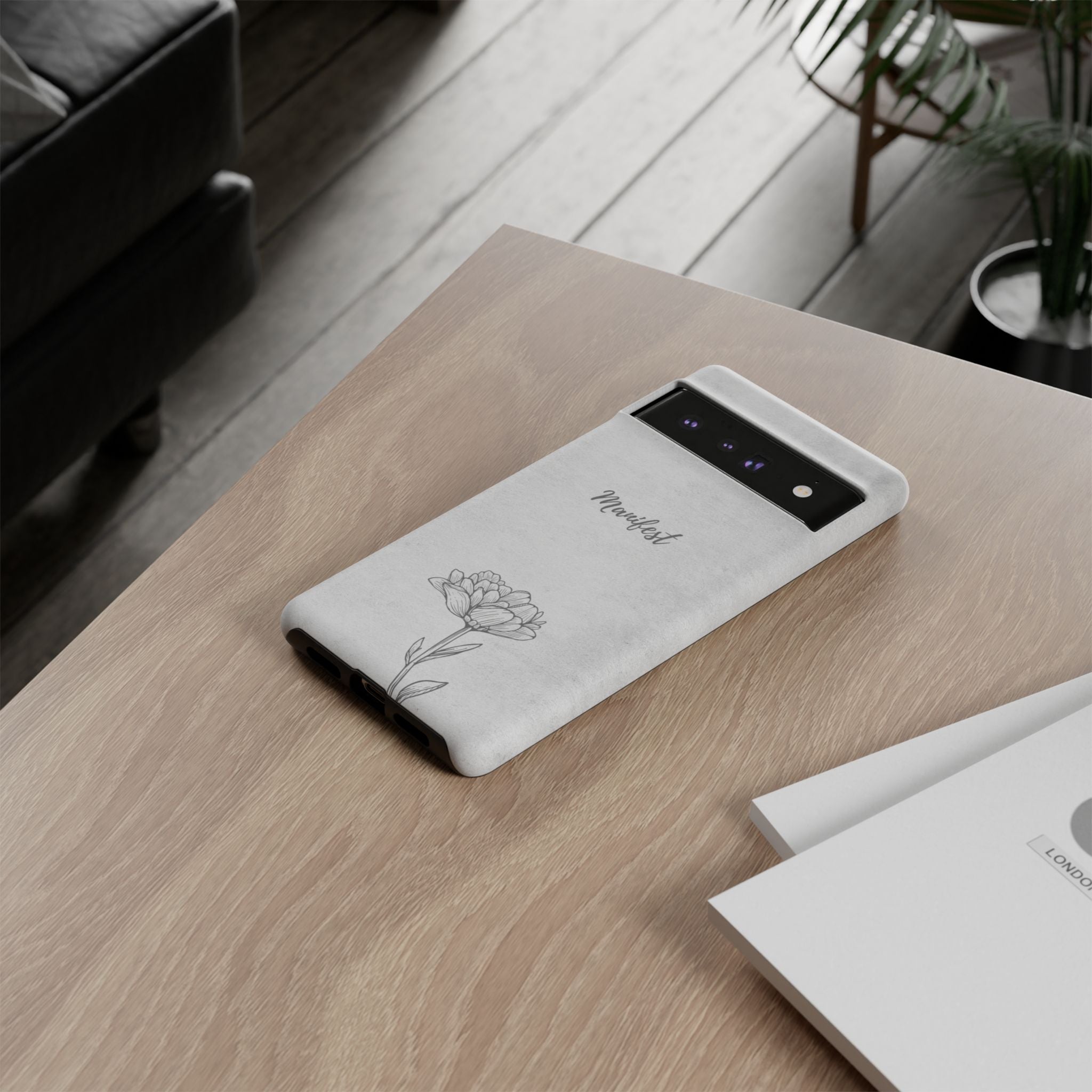 Manifest Flower Phone Case — Minimalist Protective iPhone Cover