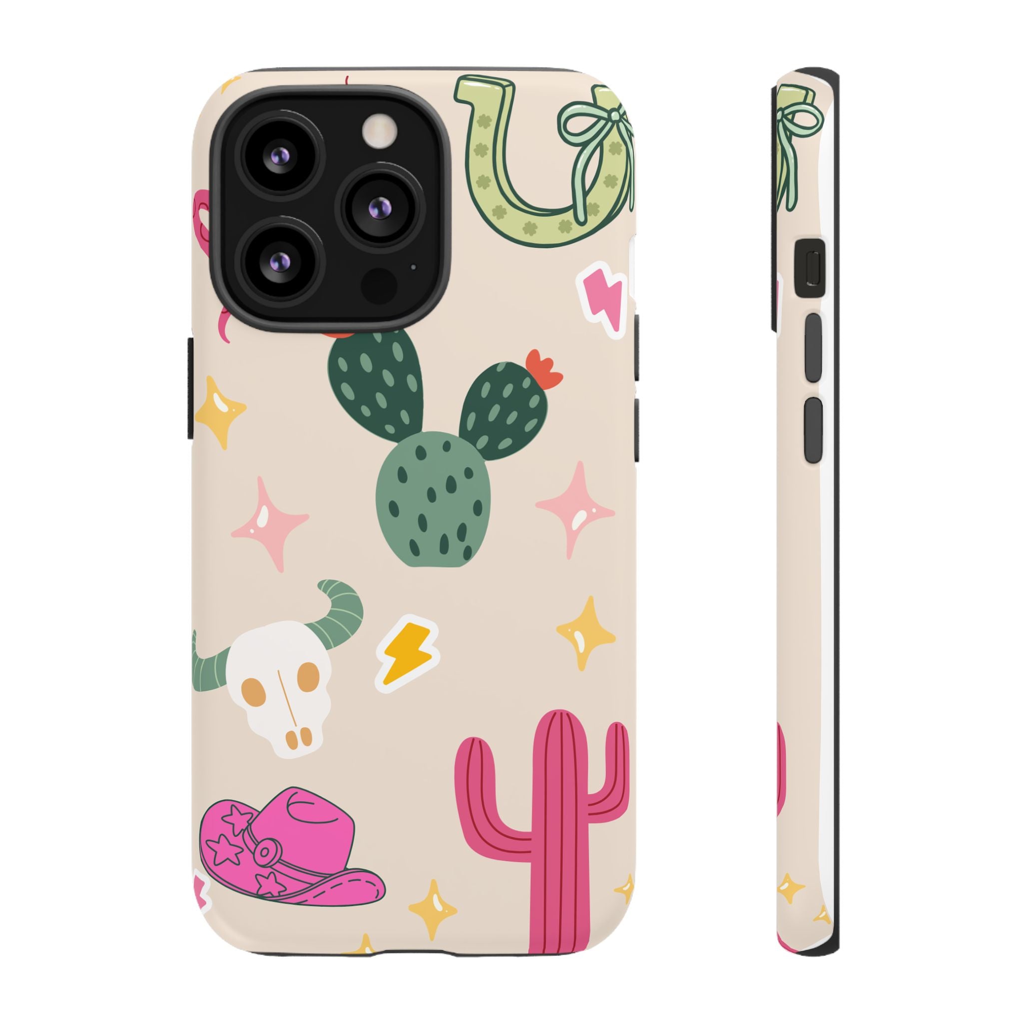 Cactus Cowgirl Phone Case — Cute Western Desert Pattern Tough Case
