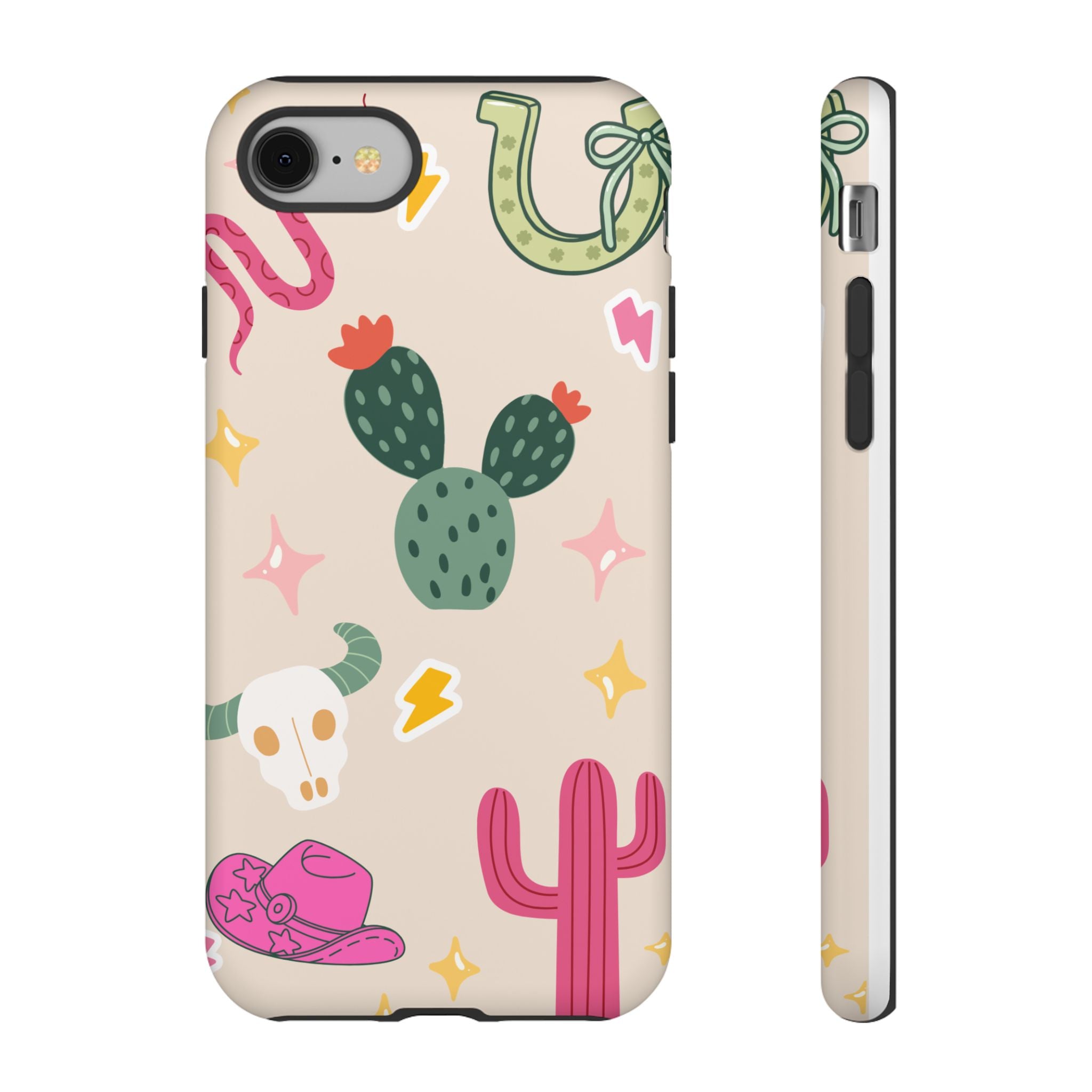 Cactus Cowgirl Phone Case — Cute Western Desert Pattern Tough Case