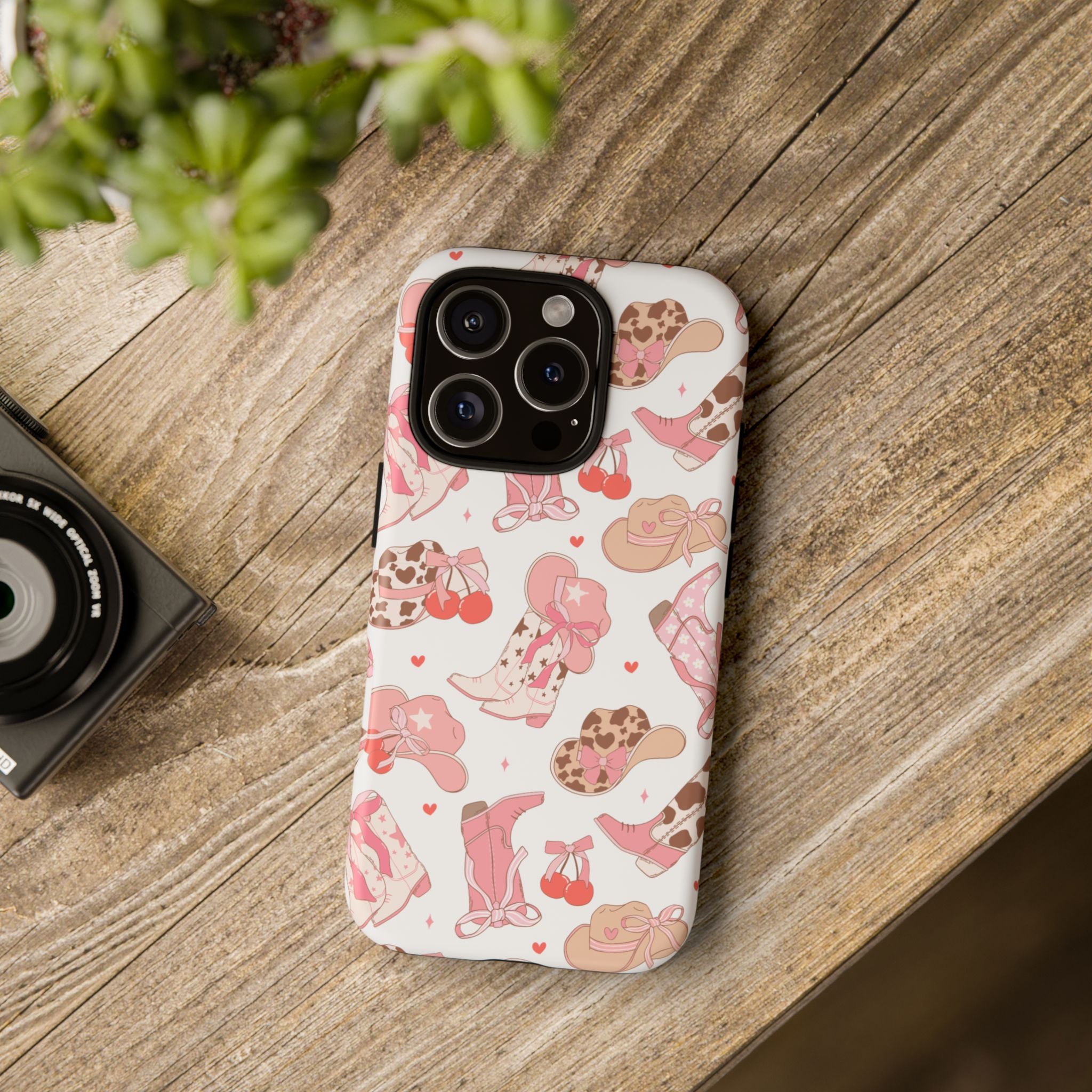Cowgirl Boots Pink Phone Case — Cute Western Pattern Tough Phone Case